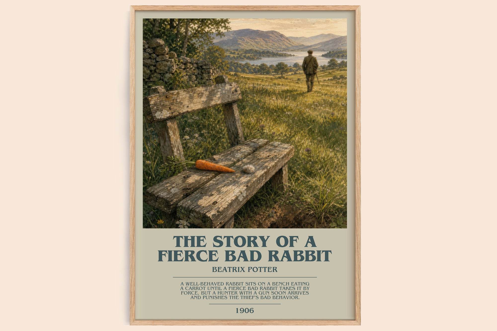 The Story Of A Fierce Bad Rabbit bookish book poster by Beatrix Potter – framed literary art print