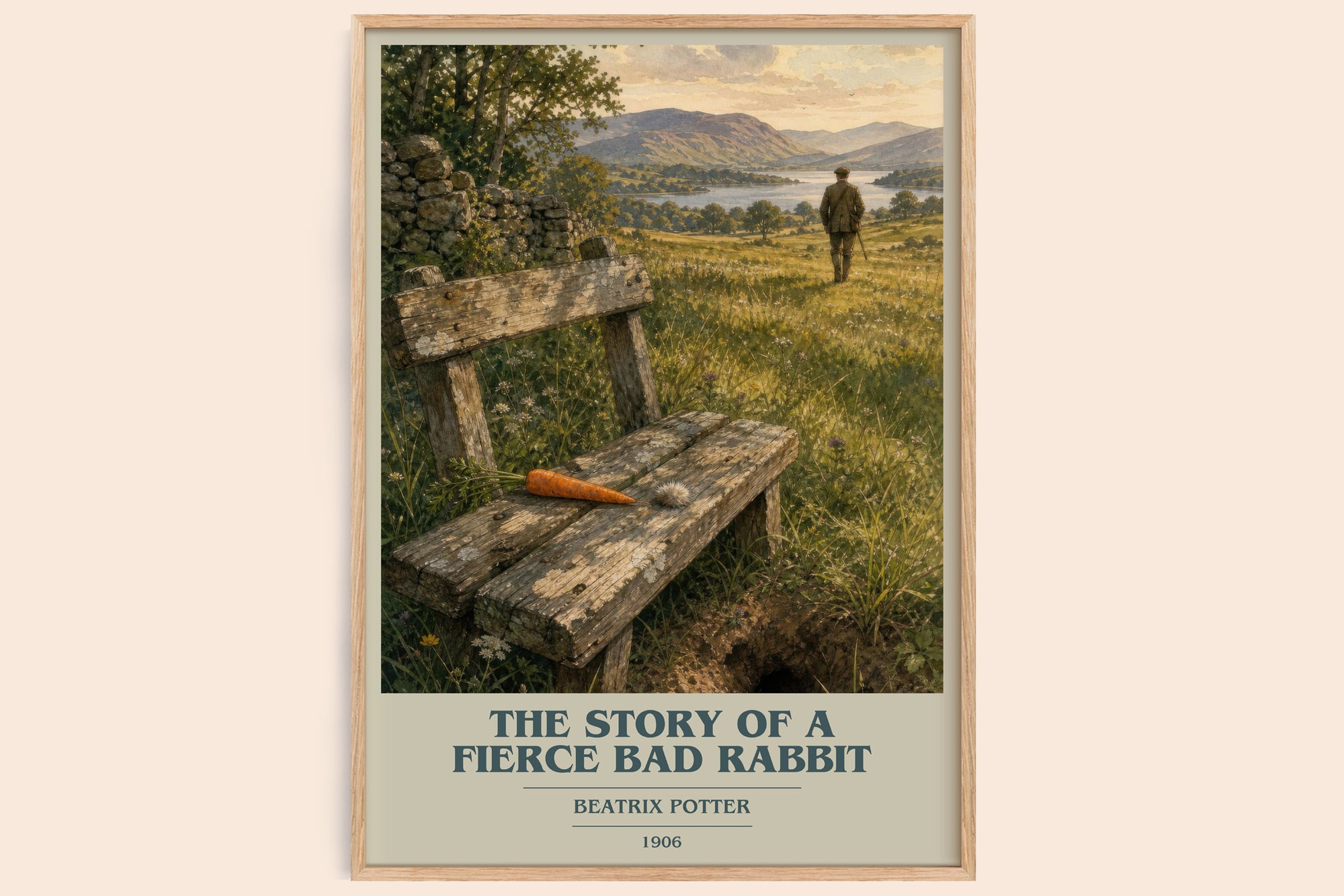 The Story Of A Fierce Bad Rabbit book cover book poster by Beatrix Potter – framed literary art print