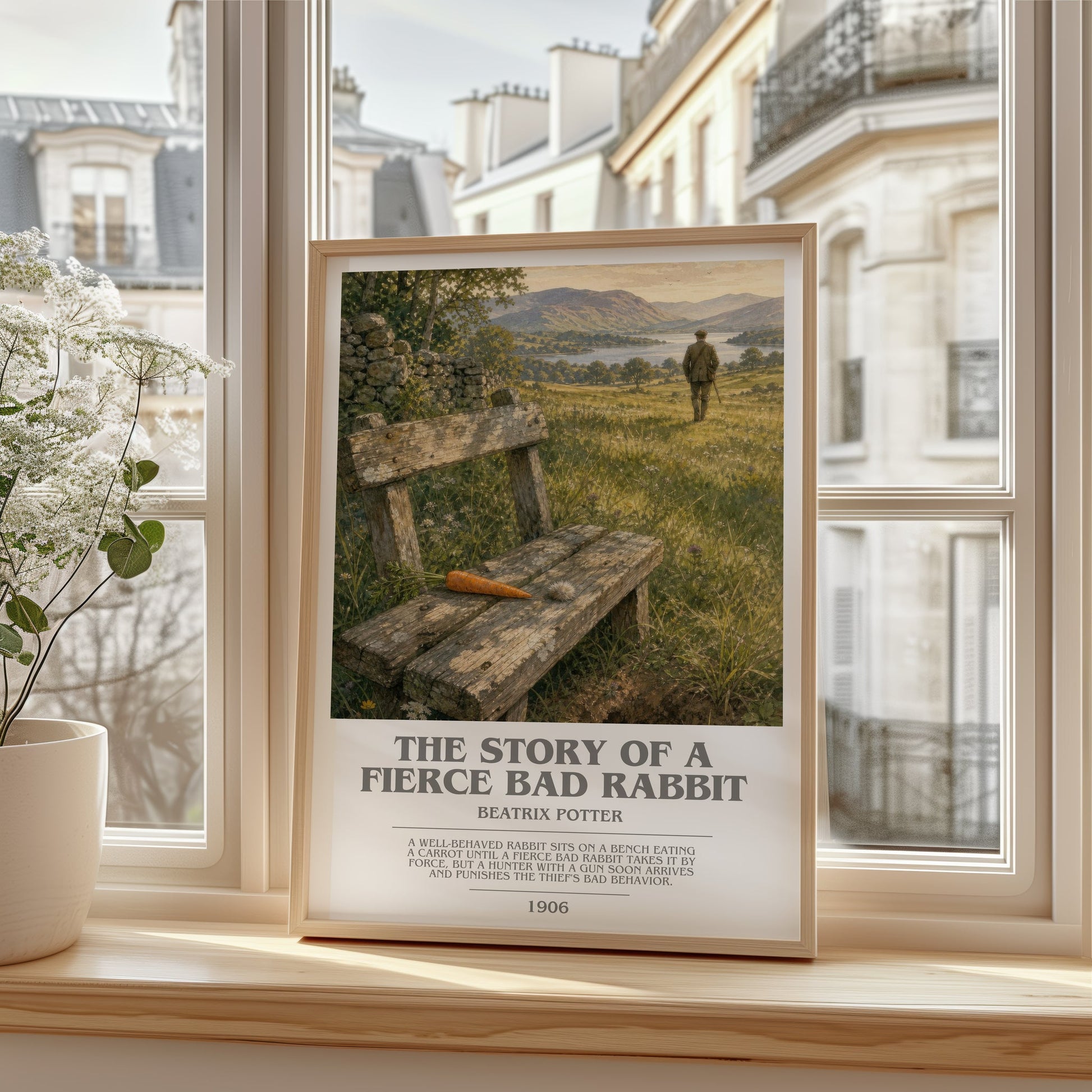 The Story Of A Fierce Bad Rabbit bookish poster colour and style options – Beatrix Potter book art