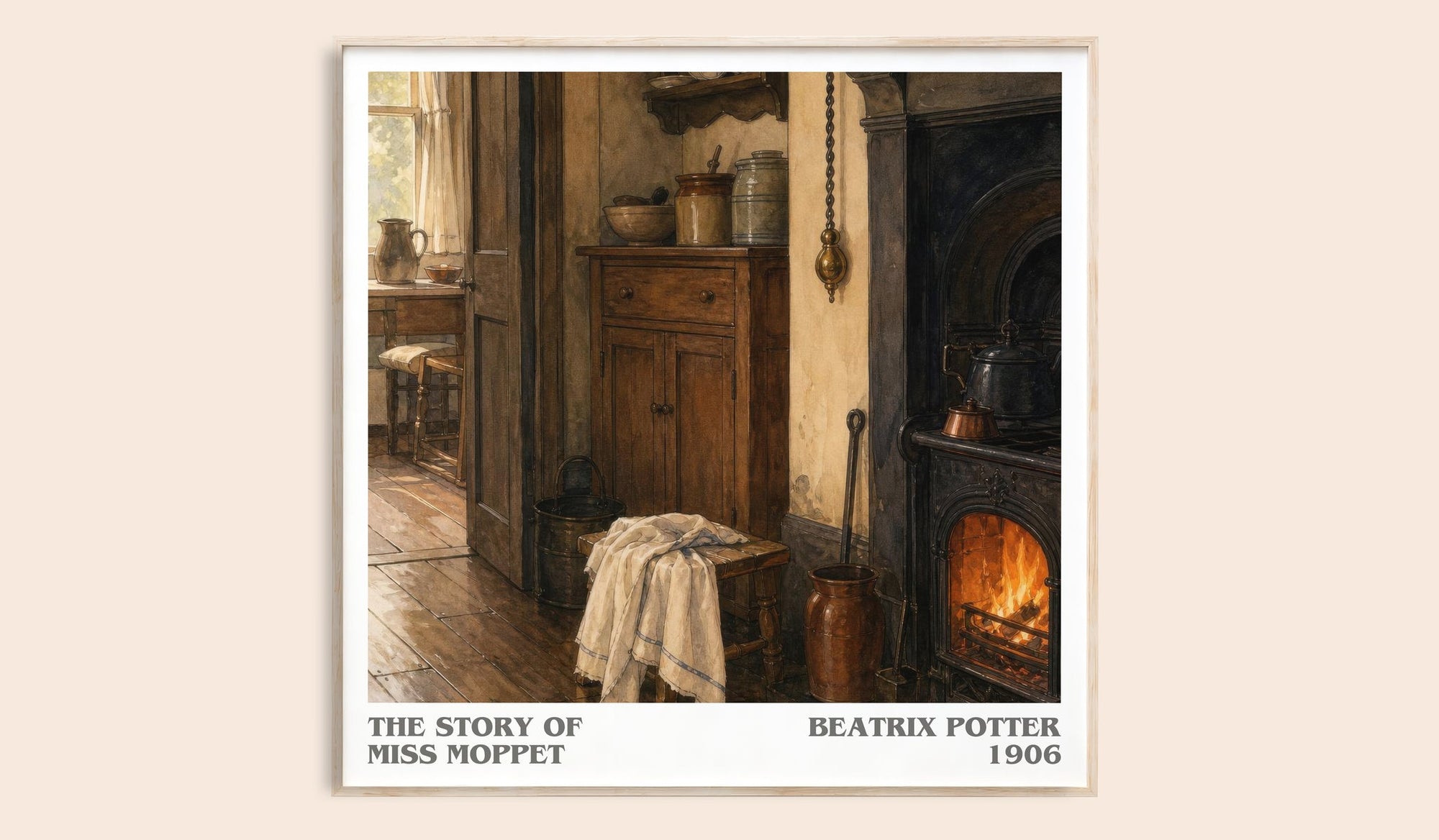 The Story Of Miss Moppet literary book poster by Beatrix Potter – framed literary art print