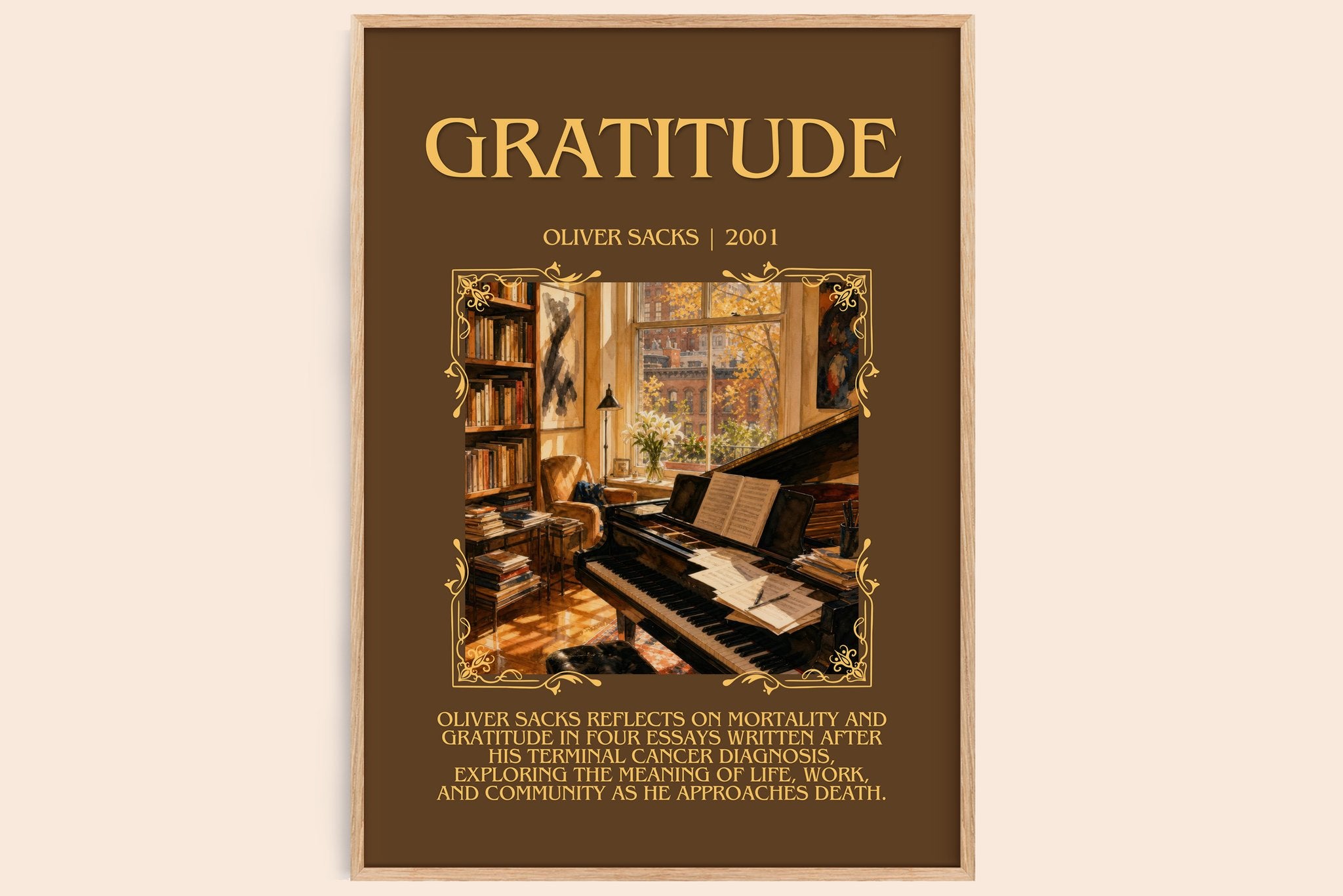 Gratitude Minimalist Book Poster by Oliver Sacks