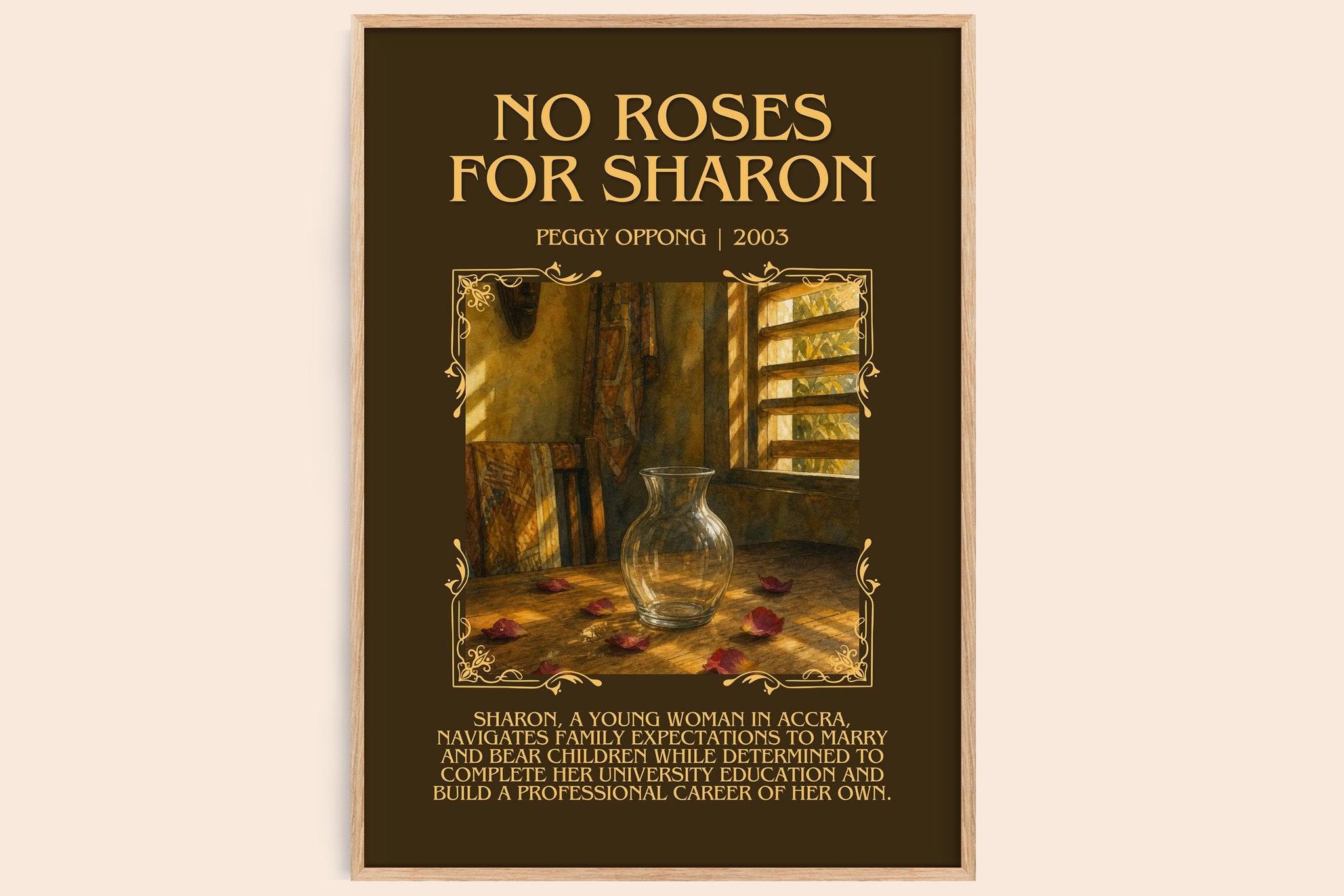 No Roses For Sharon Minimalist Book Poster by Peggy Oppong