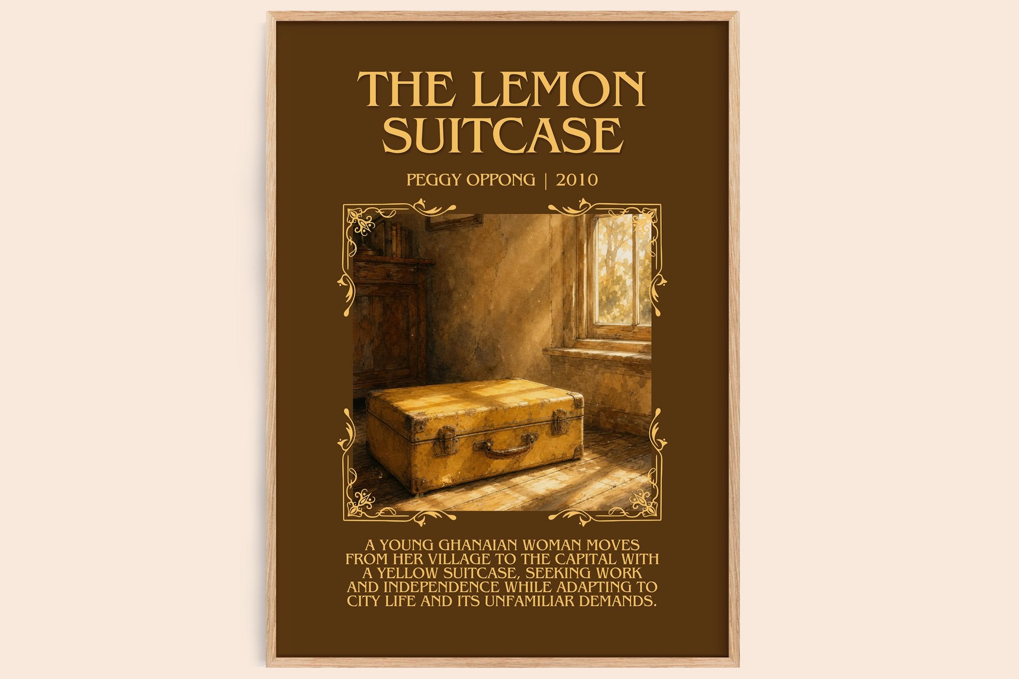 The lemon suitcase Minimalist Book Poster by Peggy Oppong