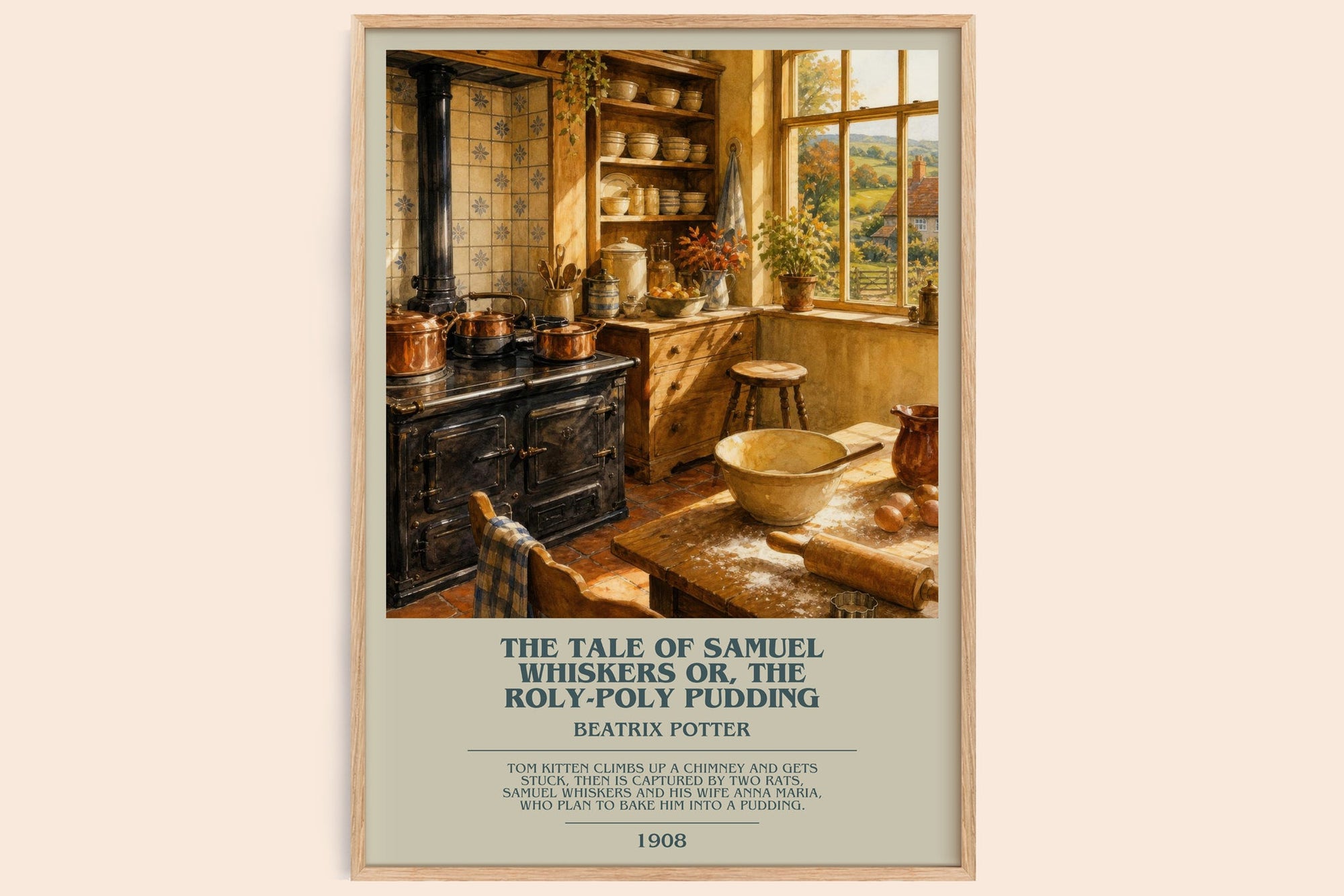 The Tale Of Samuel Whiskers Or, The Roly-Poly Pudding bookish book poster by Beatrix Potter – framed literary art print