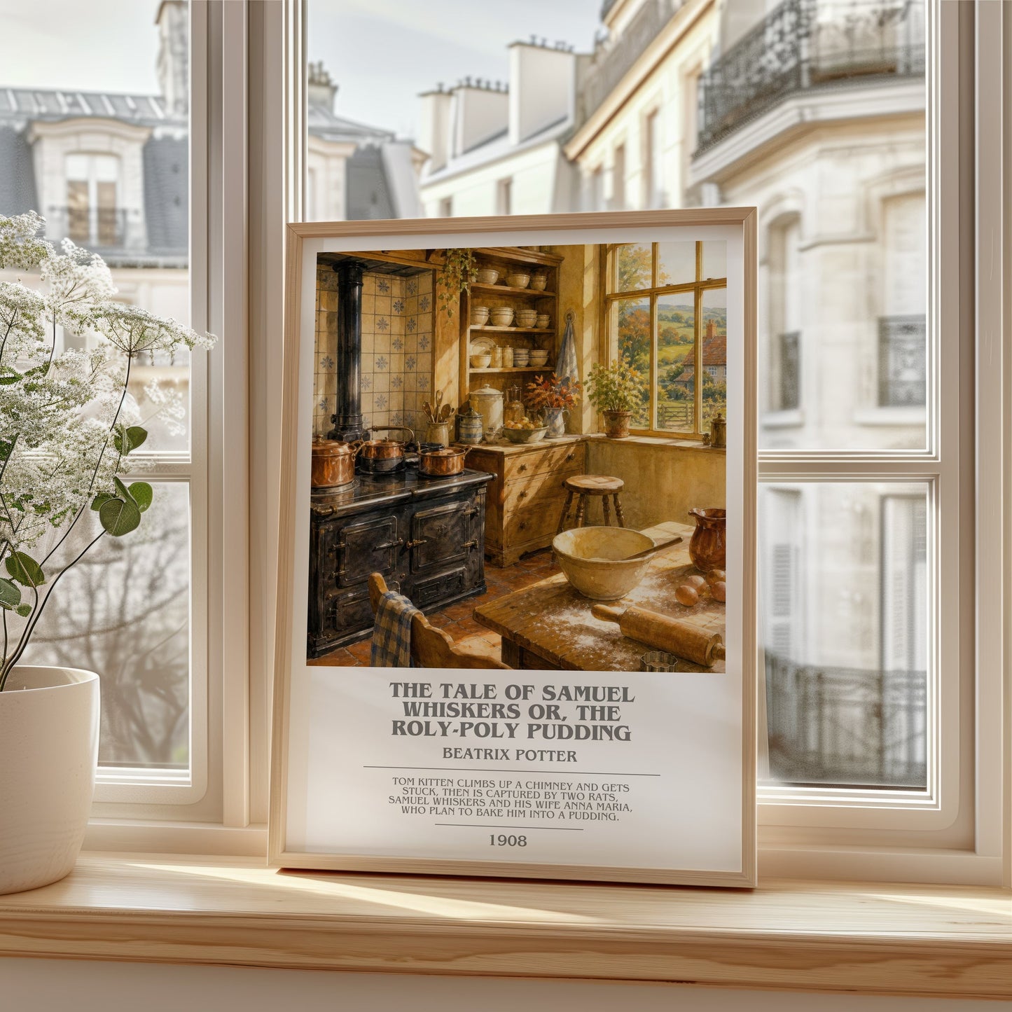 The Tale Of Samuel Whiskers Or, The Roly-Poly Pudding bookish poster colour and style options – Beatrix Potter book art