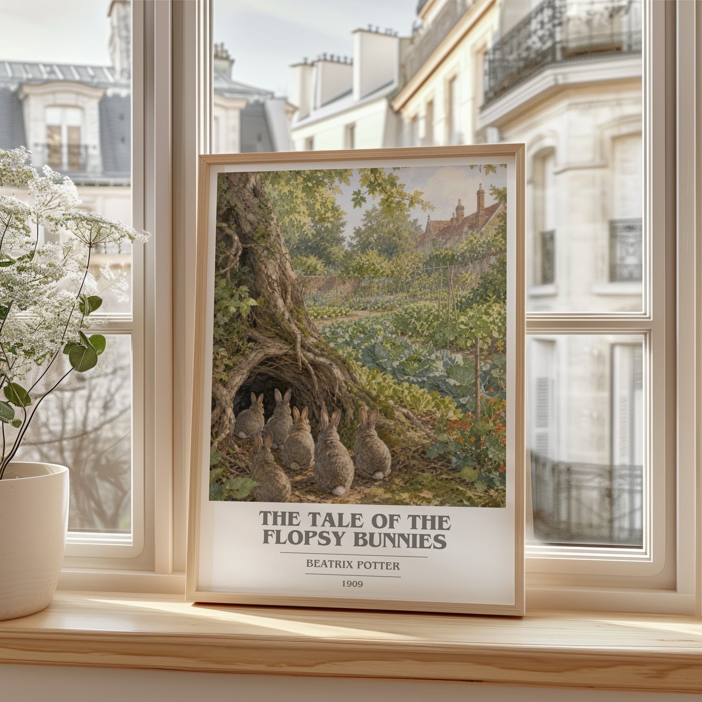 The Tale Of The Flopsy Bunnies book cover poster colour and style options – Beatrix Potter book art