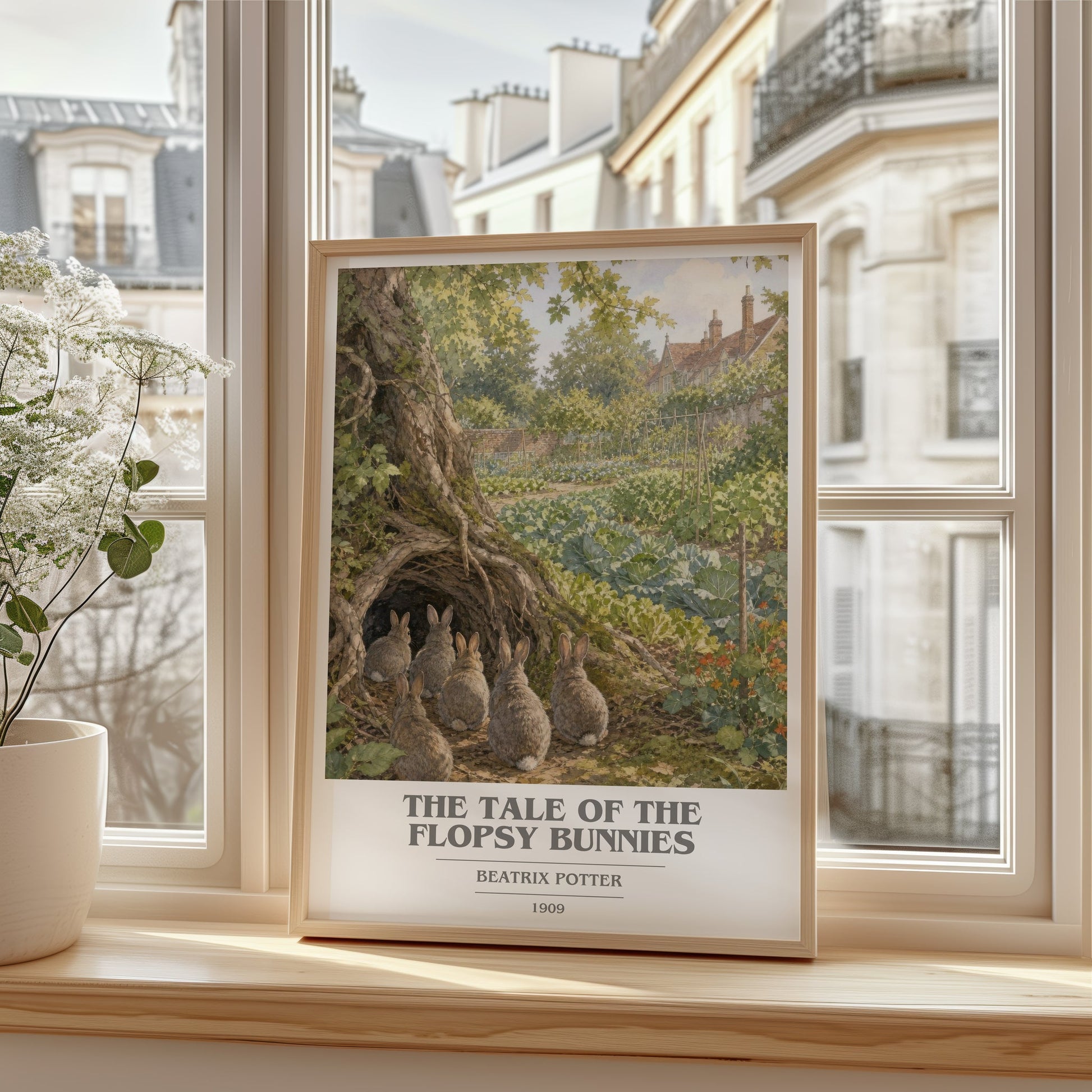 The Tale Of The Flopsy Bunnies book cover poster colour and style options – Beatrix Potter book art