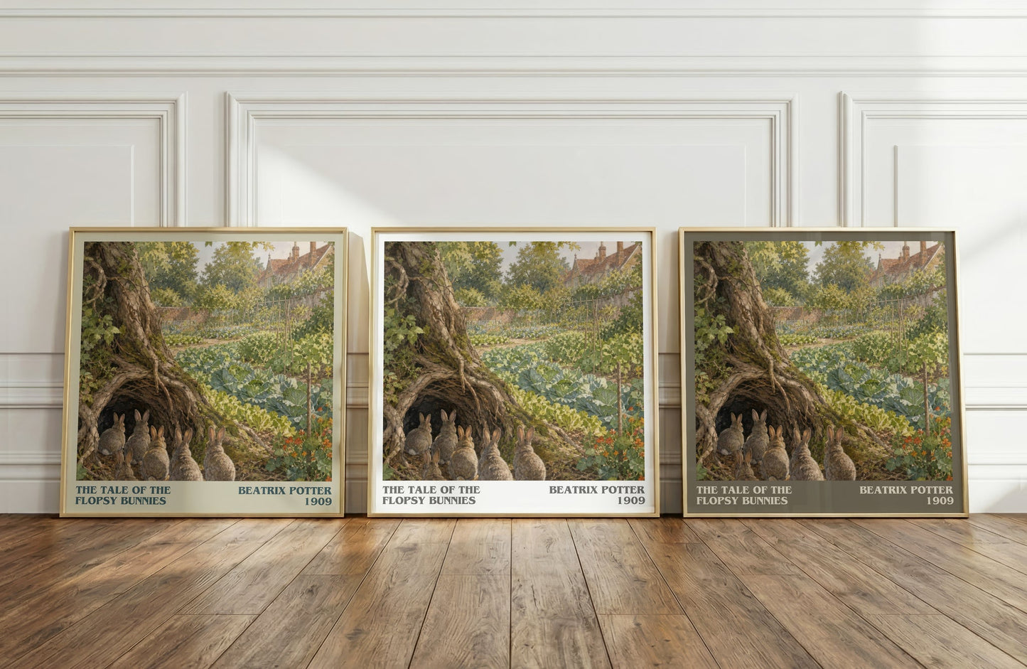 The Tale Of The Flopsy Bunnies literary art print colour and style options – Beatrix Potter book art