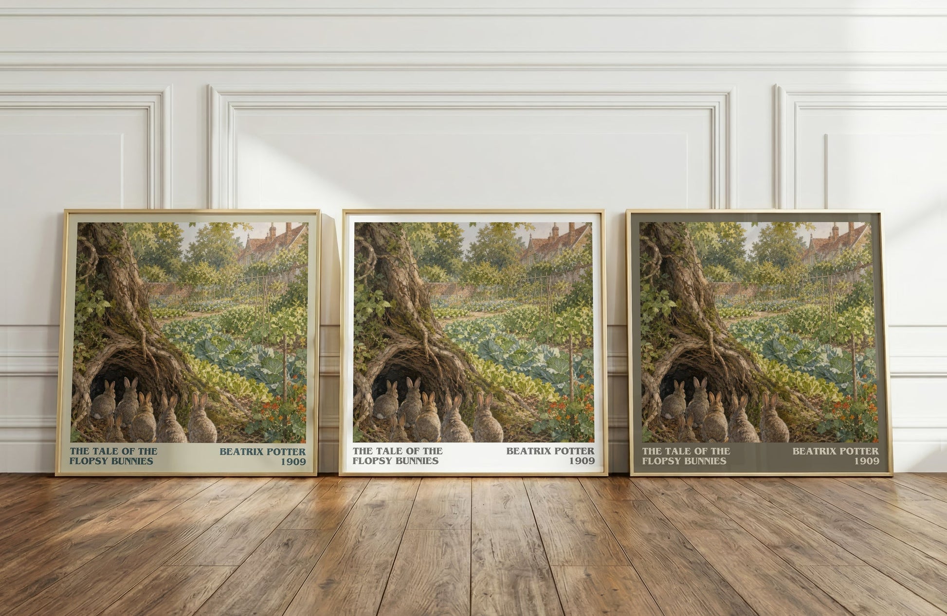 The Tale Of The Flopsy Bunnies literary art print colour and style options – Beatrix Potter book art