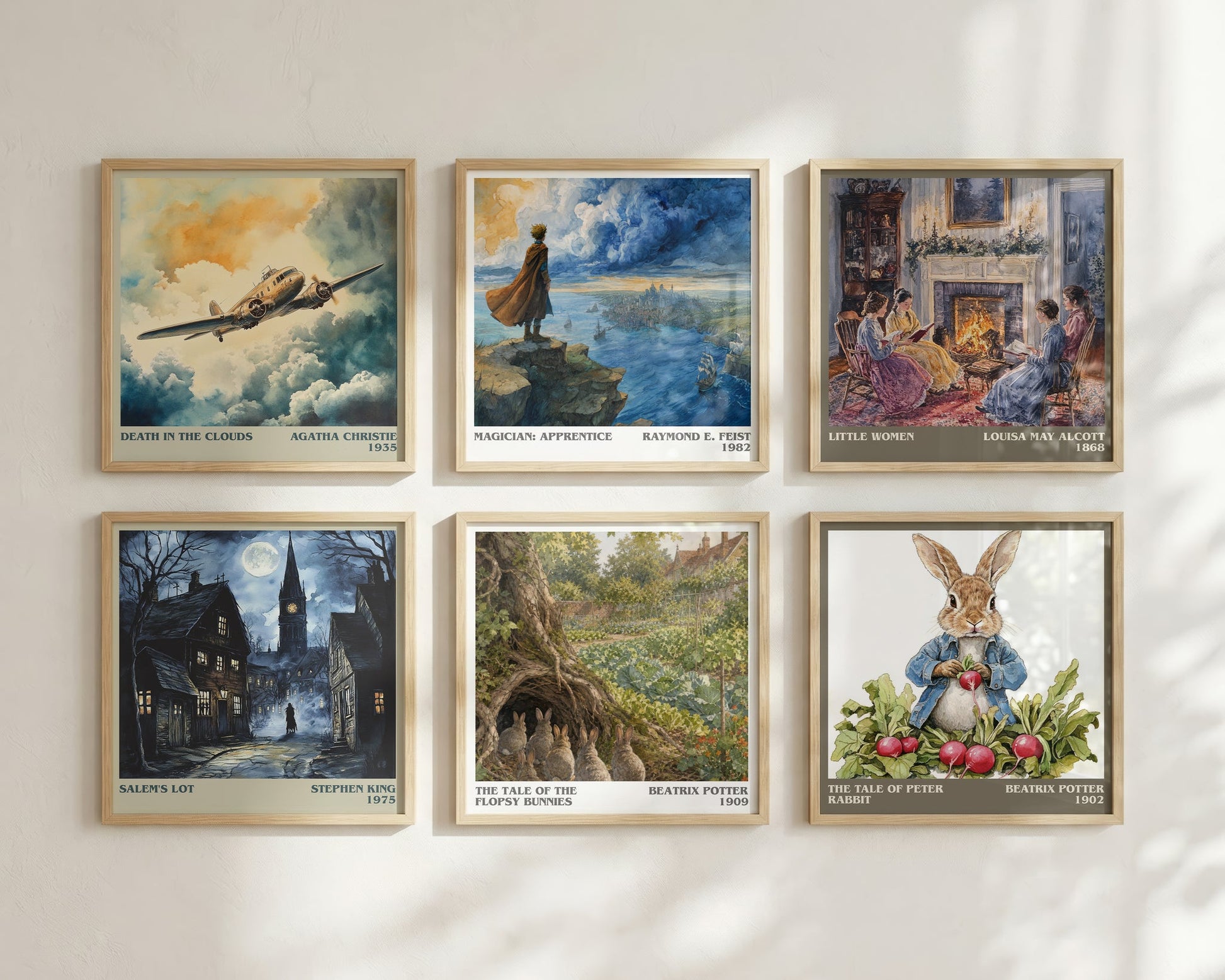 The Tale Of The Flopsy Bunnies literary print framed by window – literary home decor
