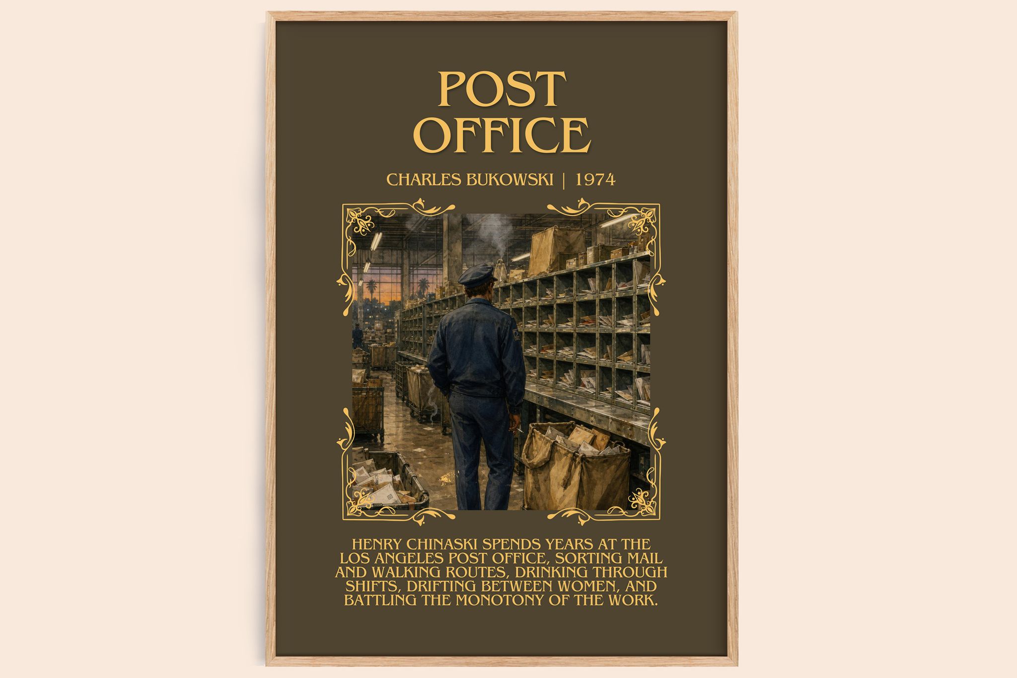 Post office Minimalist Book Poster by Charles Bukowski