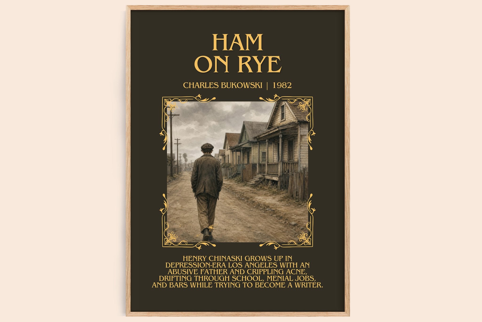 Ham on Rye Minimalist Book Poster by Charles Bukowski