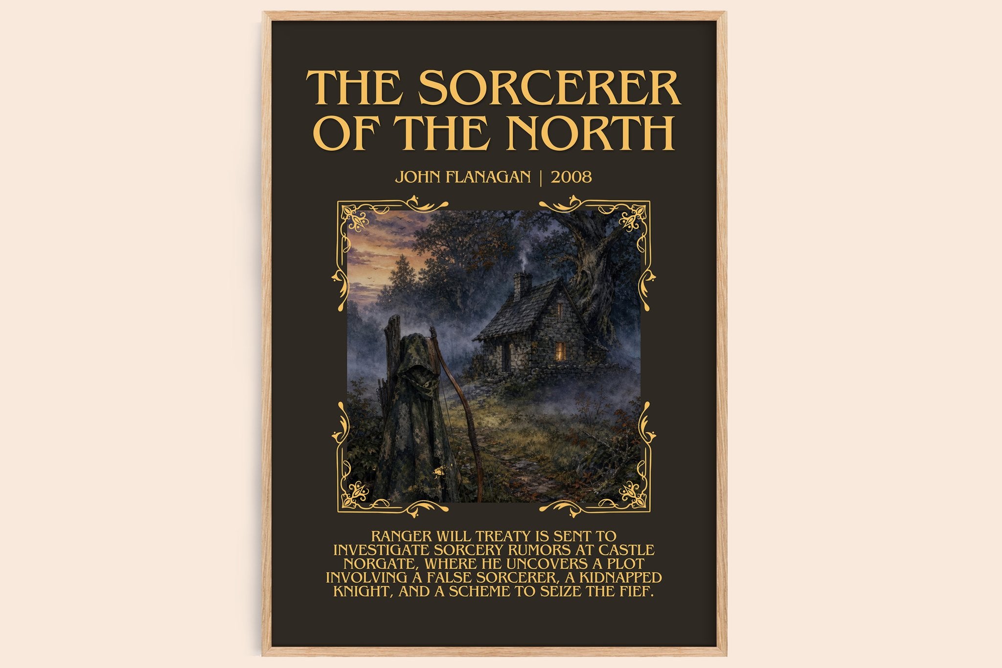 The Sorcerer of the North Minimalist Book Poster by John Flanagan