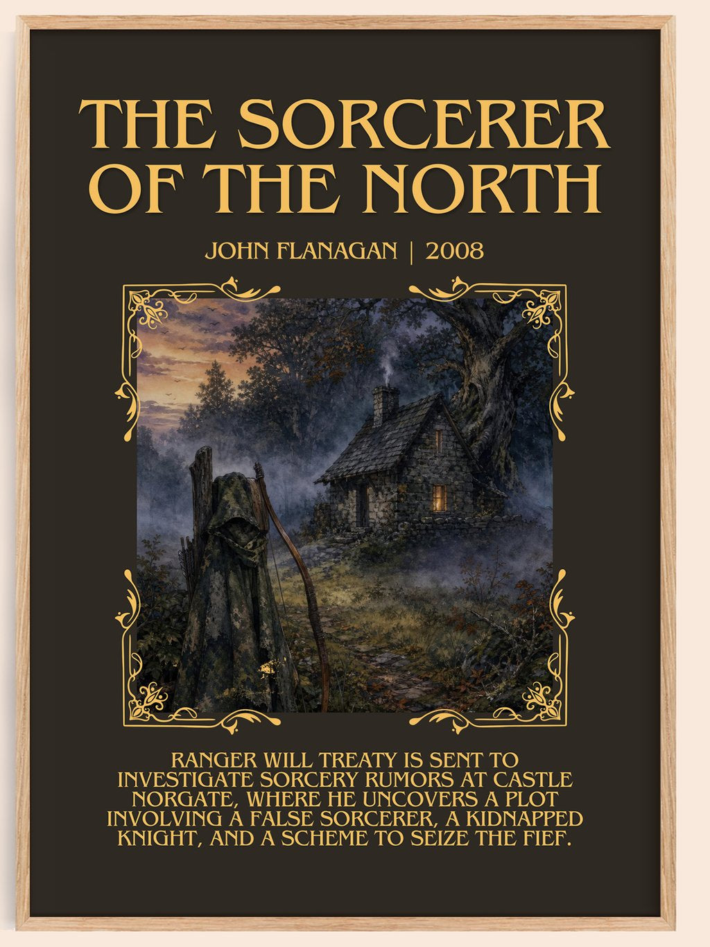 The Sorcerer of the North Minimalist Book Poster by John Flanagan – book poster
