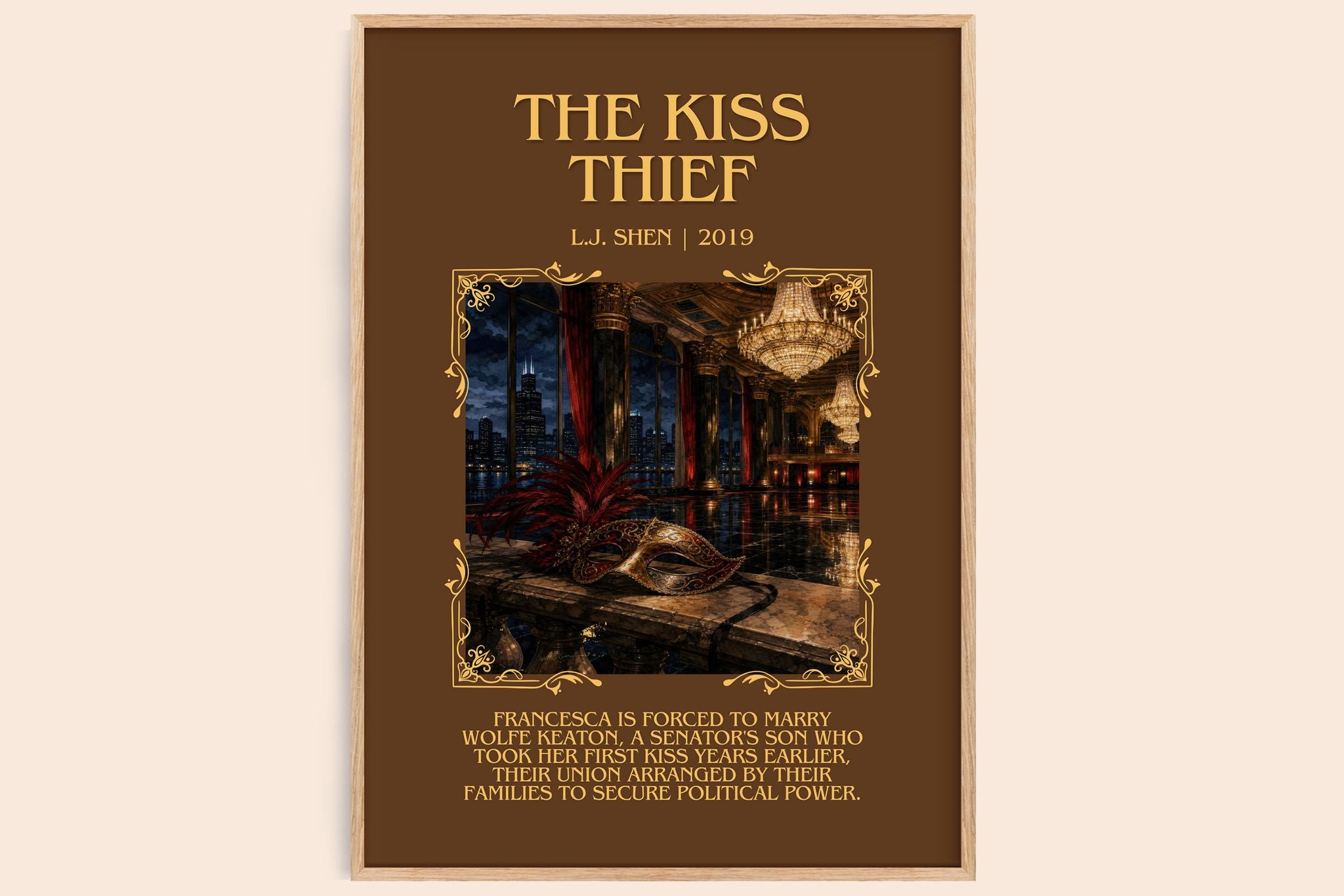 The Kiss Thief Minimalist Book Poster by L.J. Shen