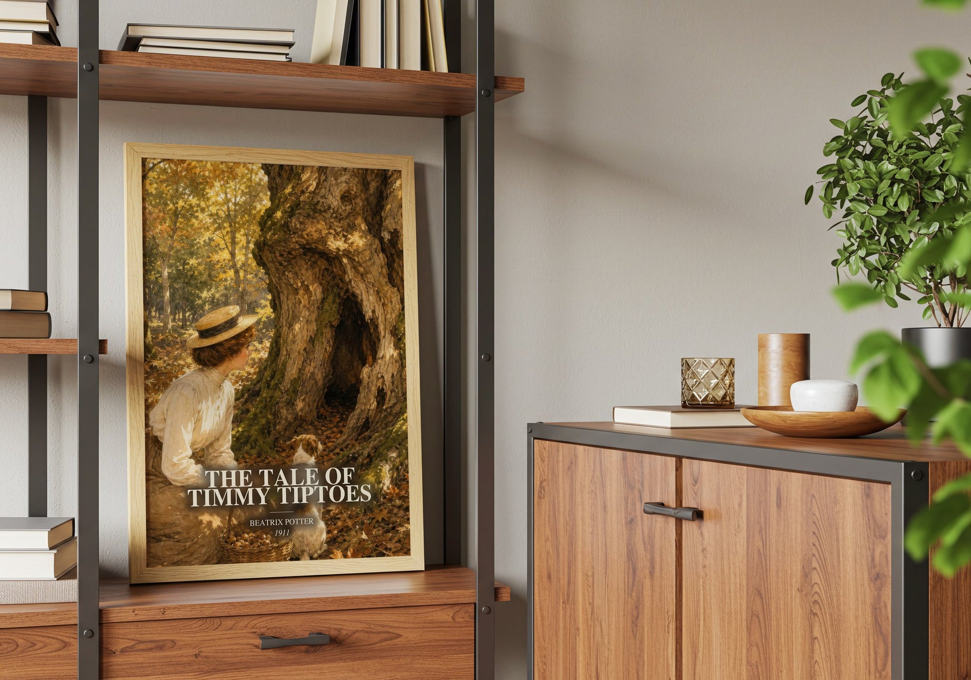 The Tale Of Timmy Tiptoes book watercolour illustration paper finish options – matte satin gloss
