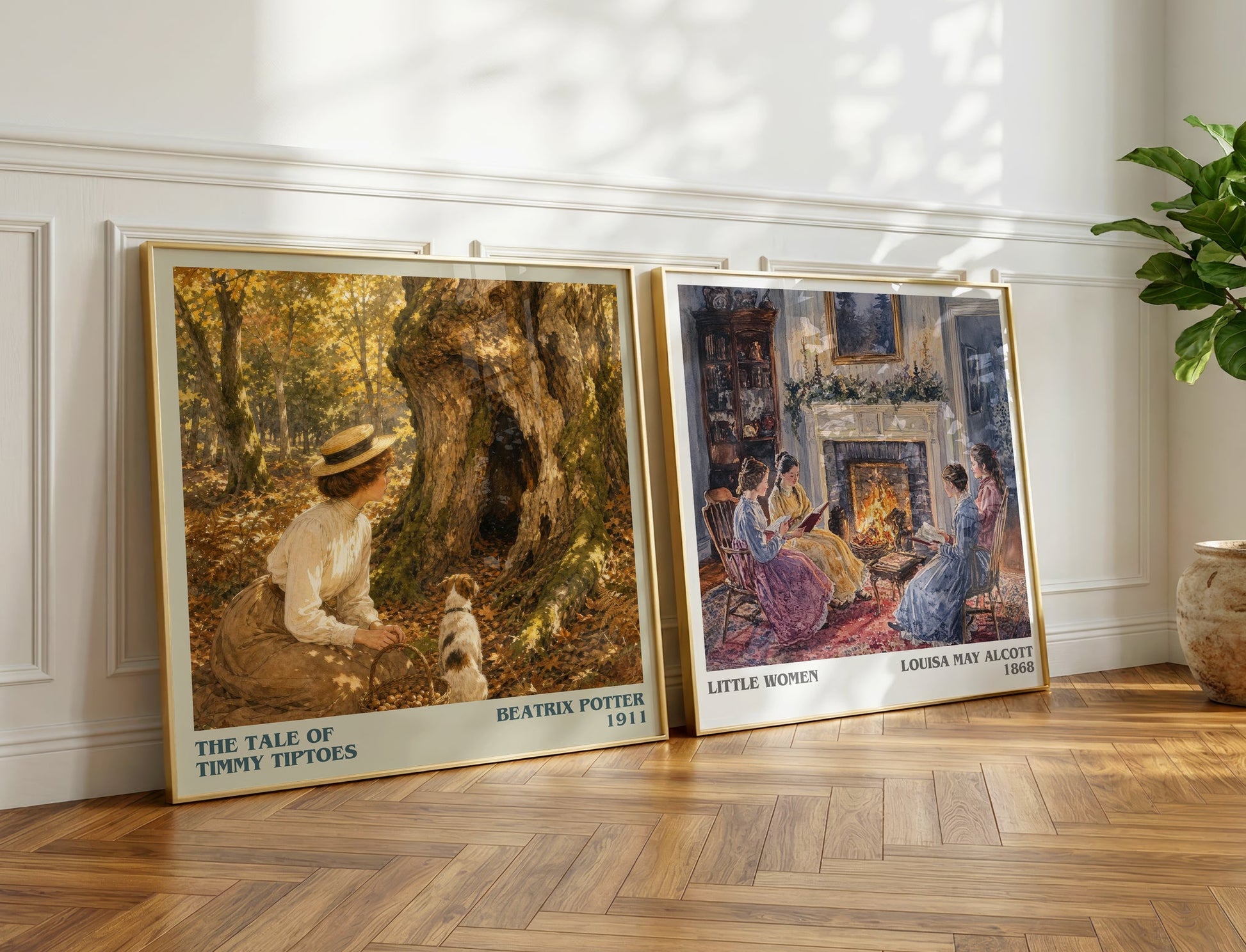 The Tale Of Timmy Tiptoes literary print on bookshelf – Beatrix Potter fan gift