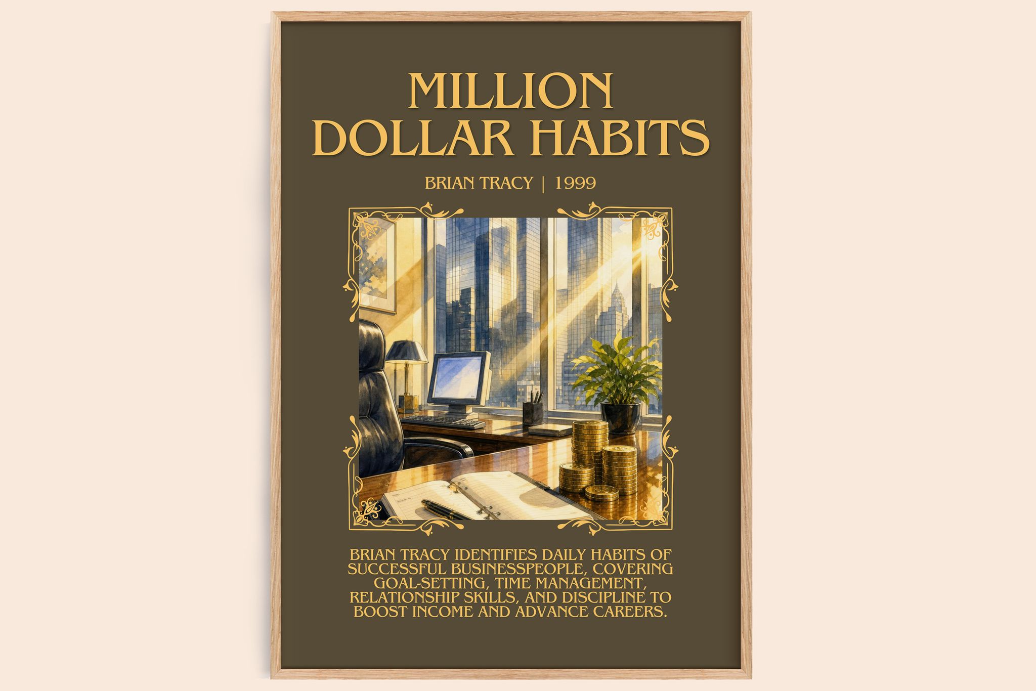 Million Dollar Habits Minimalist Book Poster by Brian Tracy