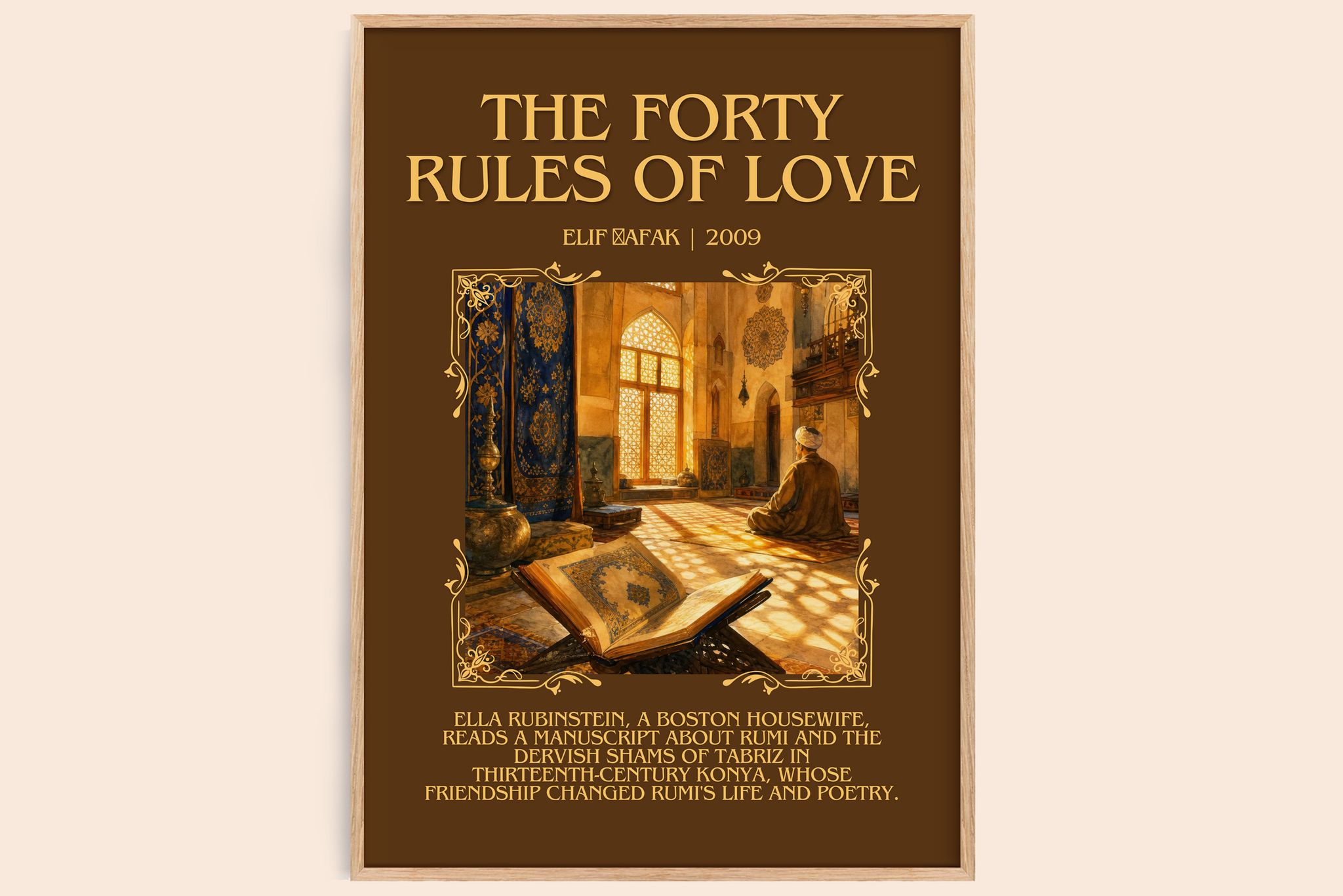 The Forty Rules of Love Minimalist Book Poster by Elif Şafak