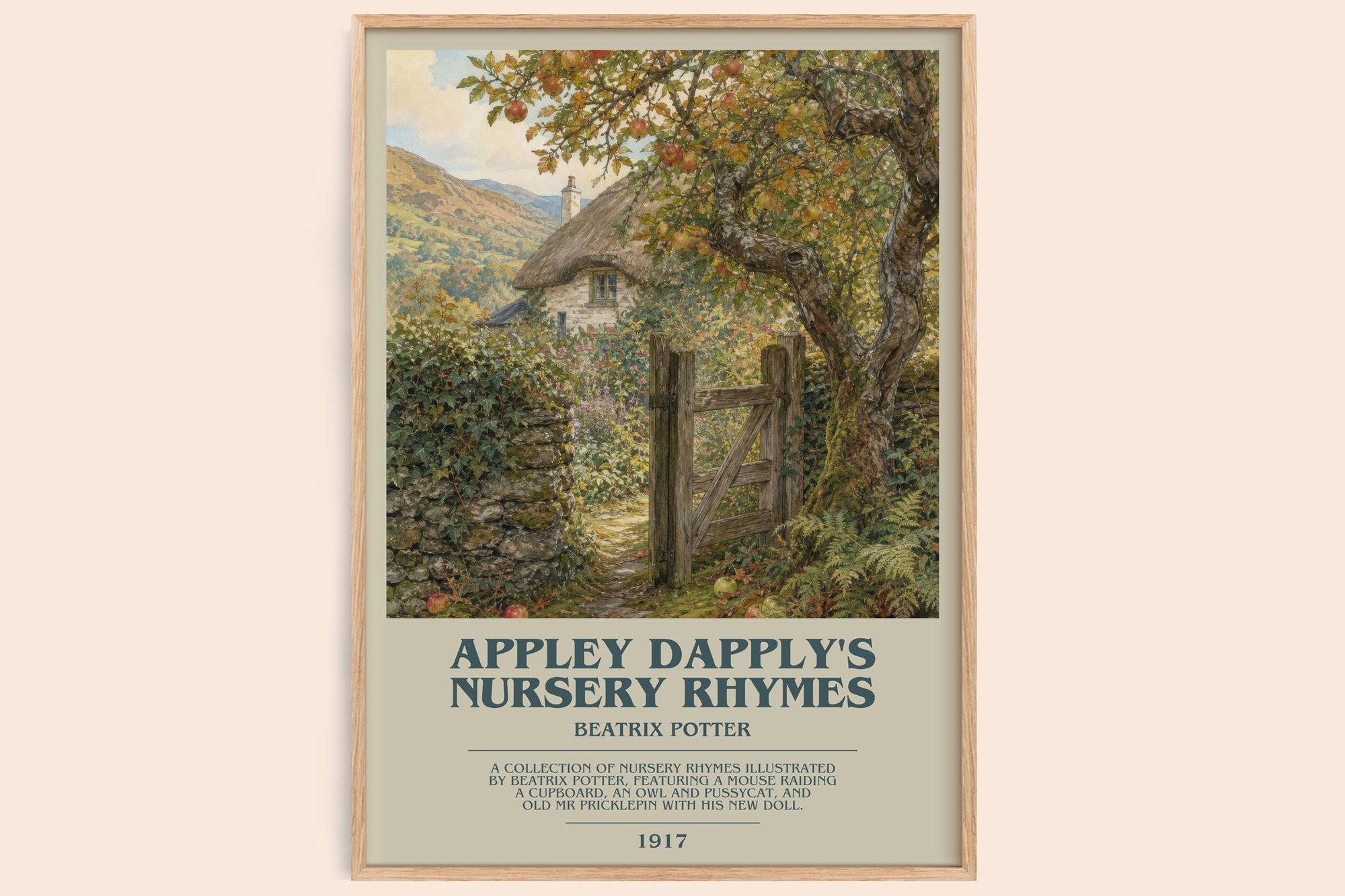 Appley Dapply'S Nursery Rhymes bookish book poster by Beatrix Potter – framed literary art print