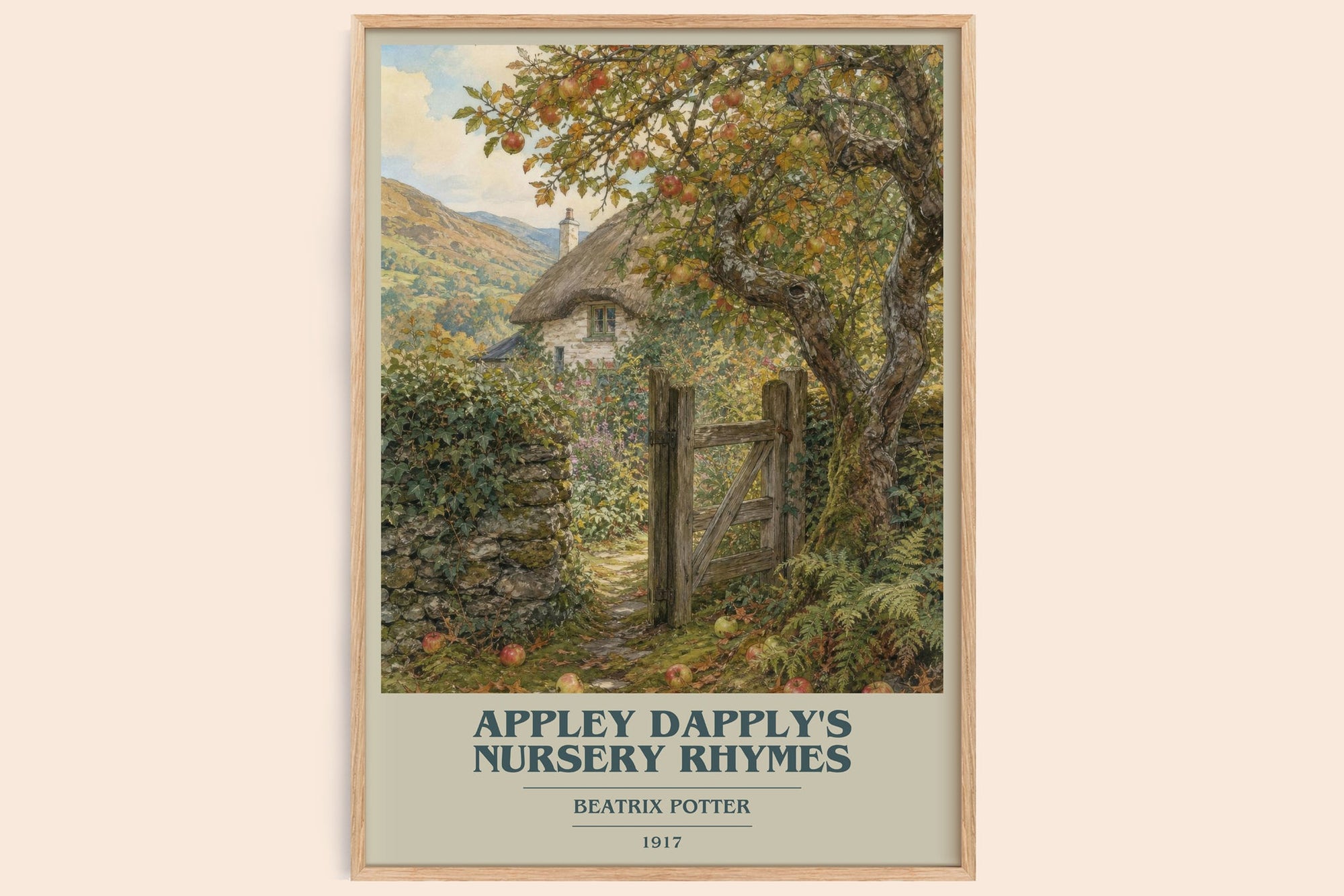 Appley Dapply'S Nursery Rhymes book cover book poster by Beatrix Potter – framed literary art print