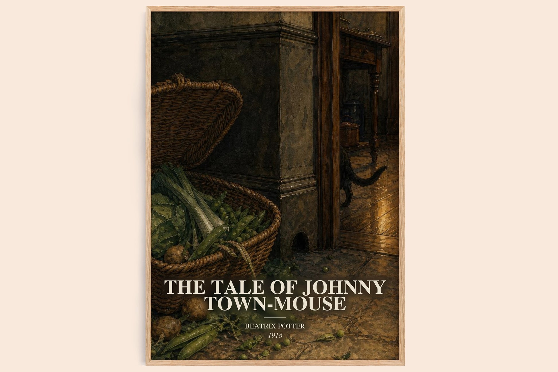 The Tale Of Johnny Town-Mouse bookish book poster by Beatrix Potter – framed literary art print