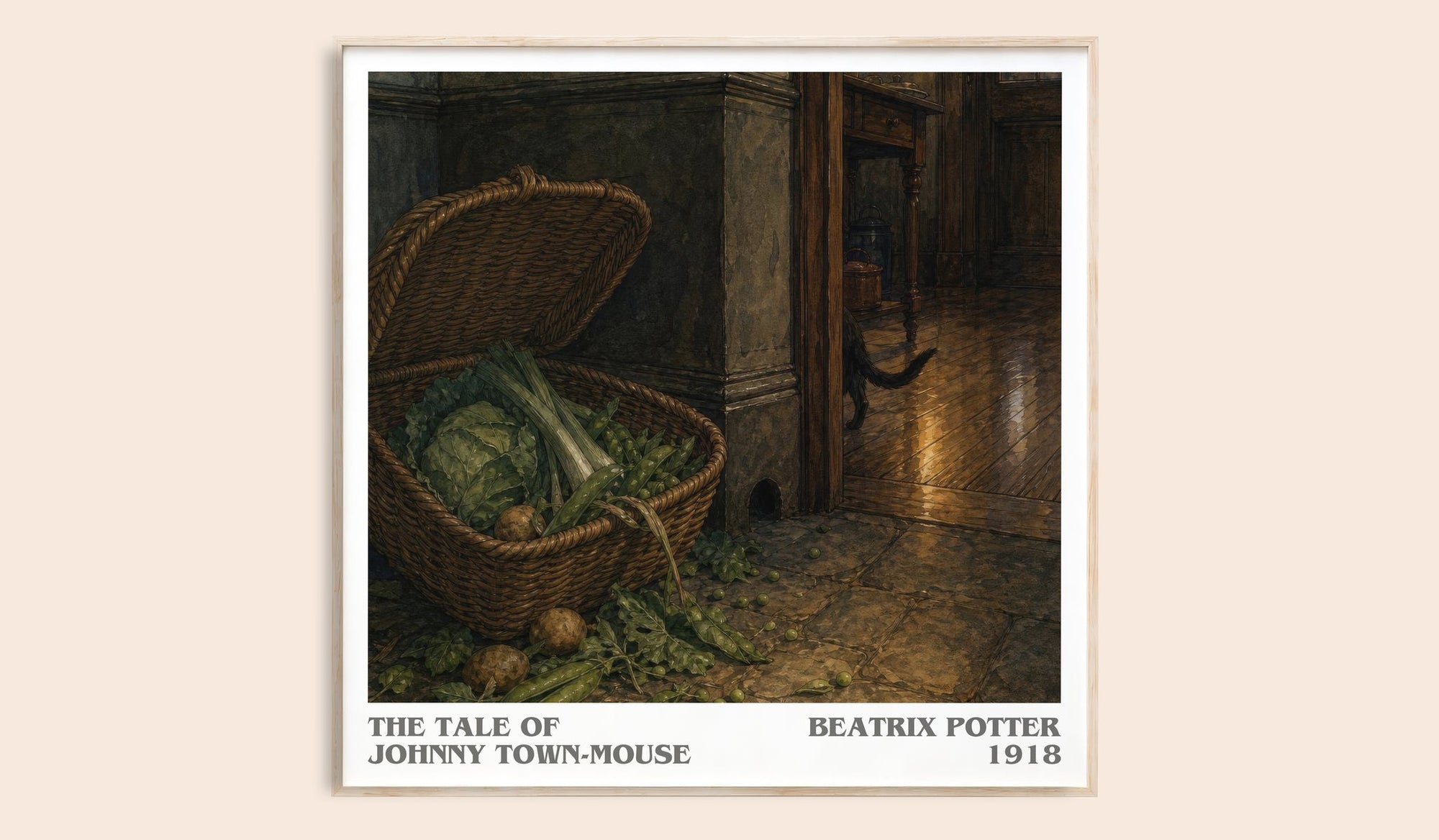 The Tale Of Johnny Town-Mouse literary book poster by Beatrix Potter – framed literary art print