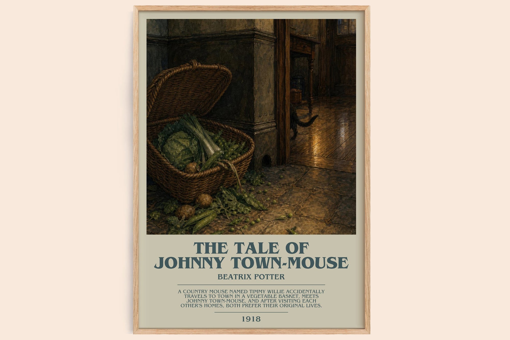 The Tale Of Johnny Town-Mouse bookish book poster by Beatrix Potter – framed literary art print