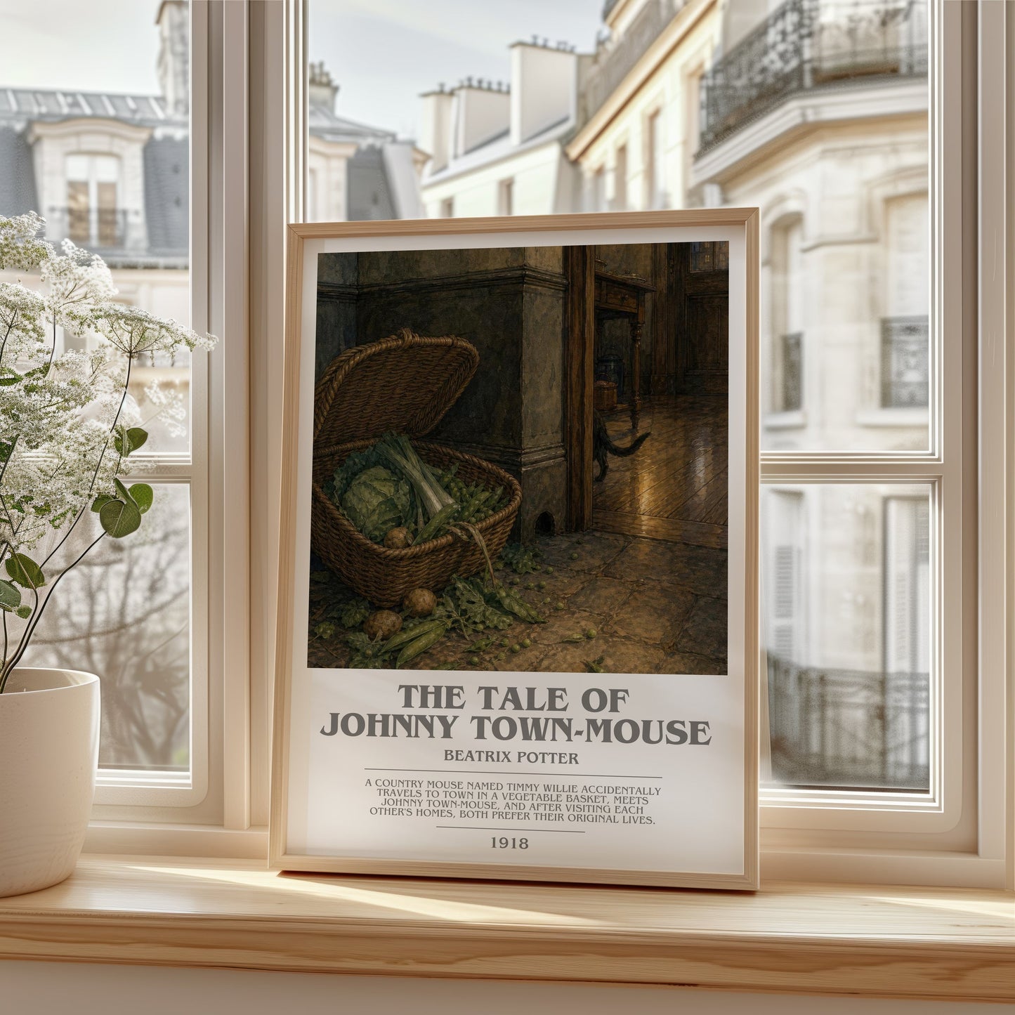 The Tale Of Johnny Town-Mouse bookish poster colour and style options – Beatrix Potter book art