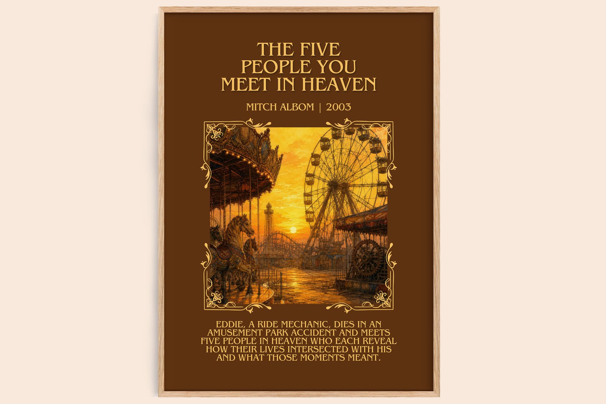 Five People You Meet in Heaven Minimalist Book Poster by Mitch Albom