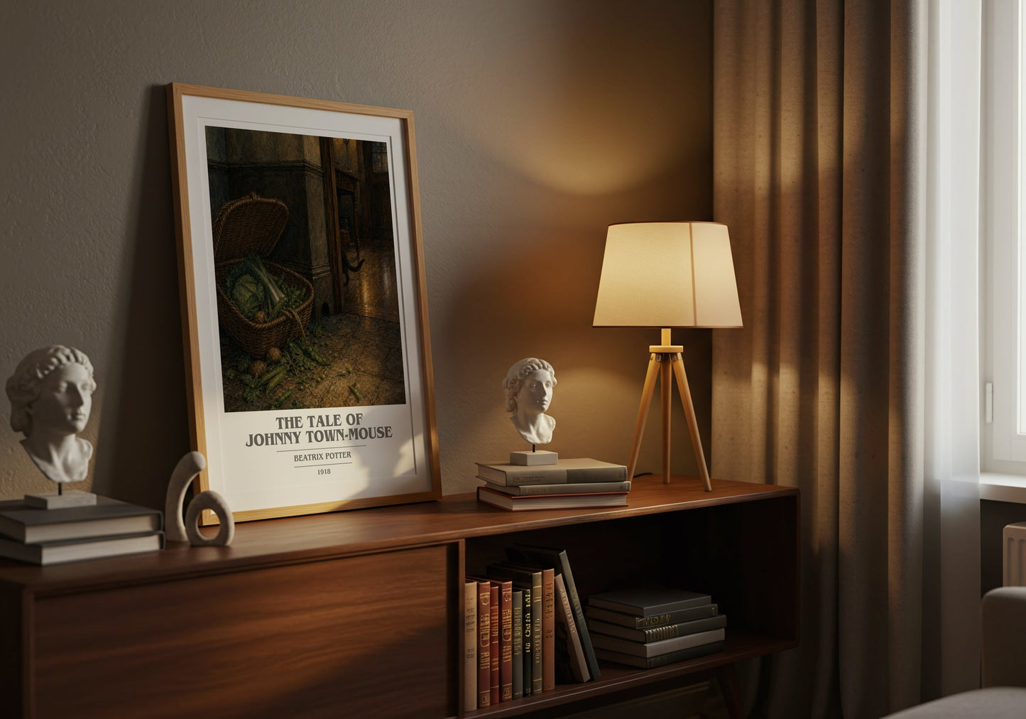 The Tale Of Johnny Town-Mouse book cover book poster framed on wall – childrens wall art