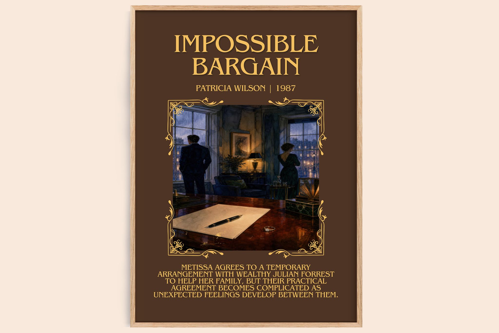 Impossible Bargain Minimalist Book Poster by Patricia Wilson