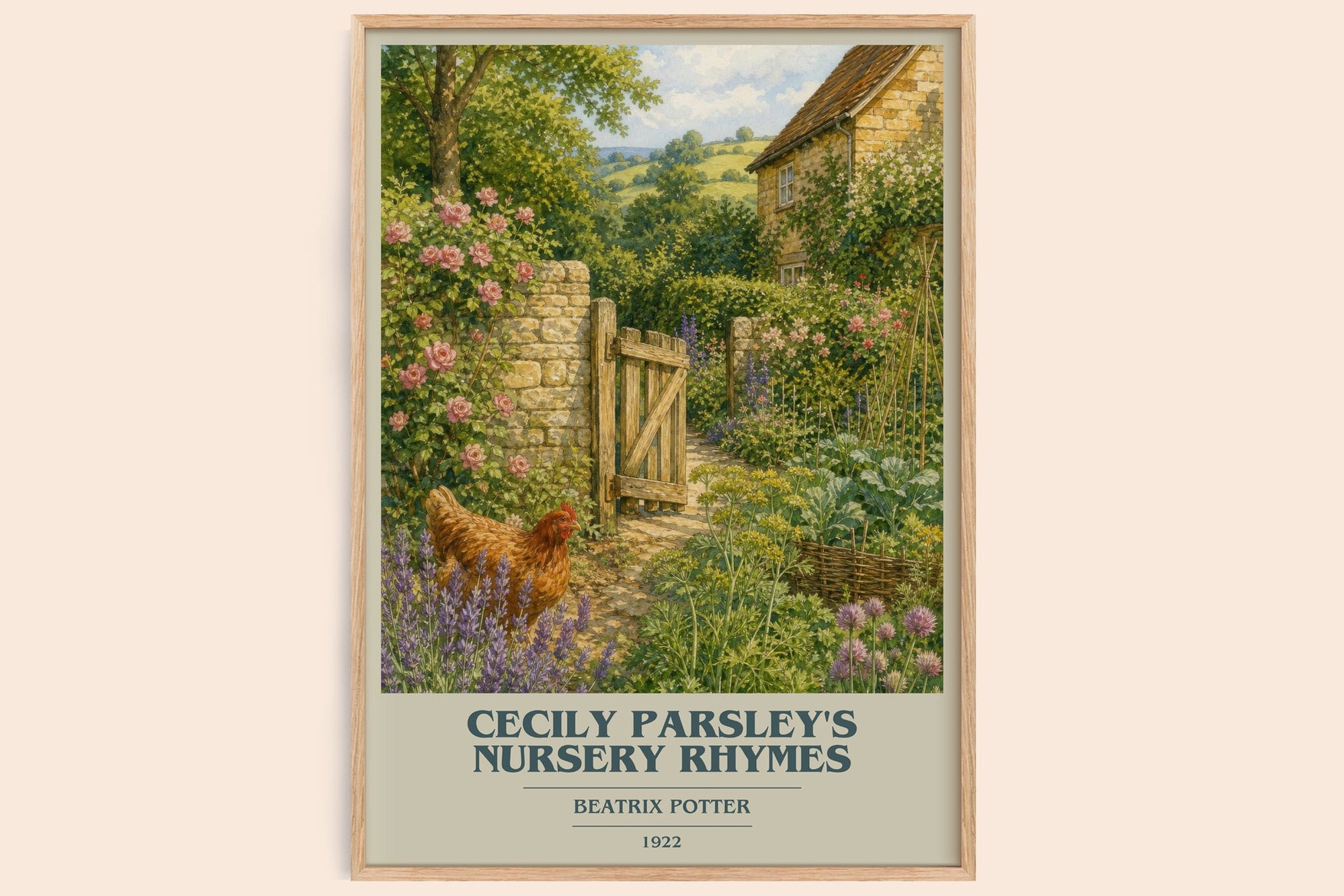 Cecily Parsley'S Nursery Rhymes book cover book poster by Beatrix Potter – framed literary art print