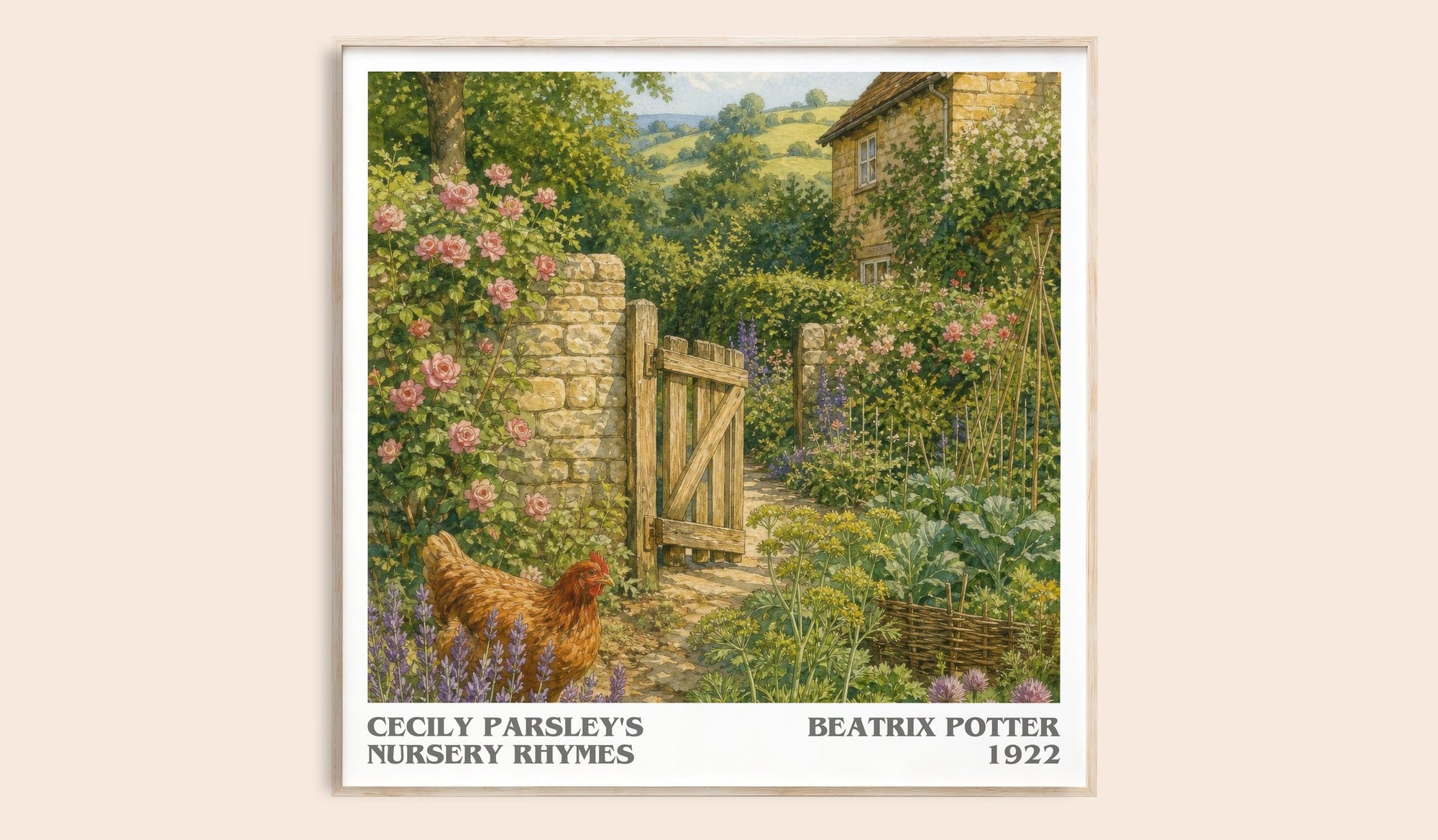 Cecily Parsley'S Nursery Rhymes literary book poster by Beatrix Potter – framed literary art print