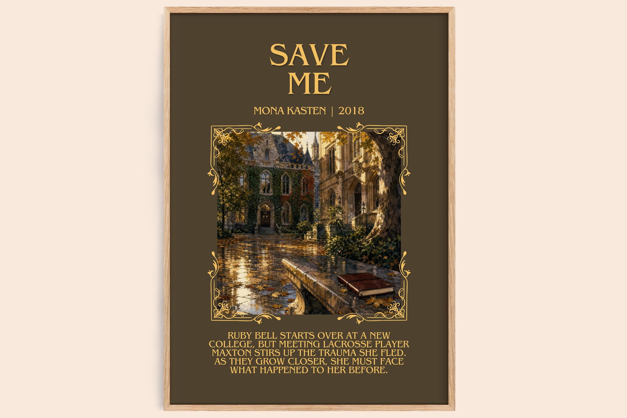 Save Me Minimalist Book Poster by Mona Kasten