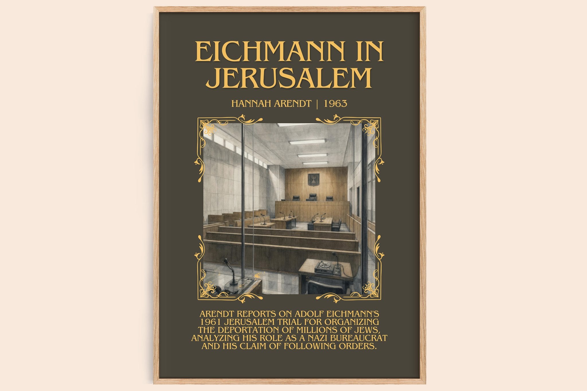 Eichmann in Jerusalem Minimalist Book Poster by Hannah Arendt