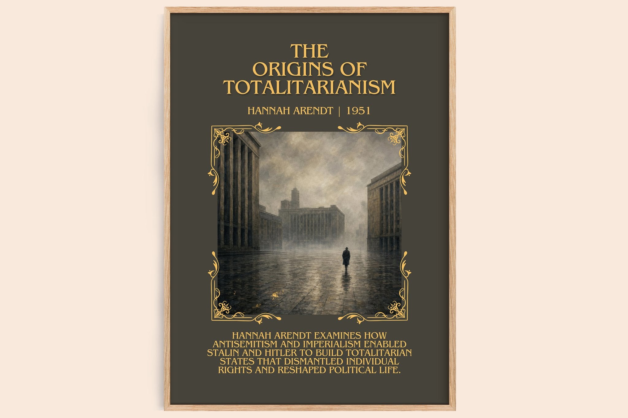 The Origins of Totalitarianism Minimalist Book Poster by Hannah Arendt