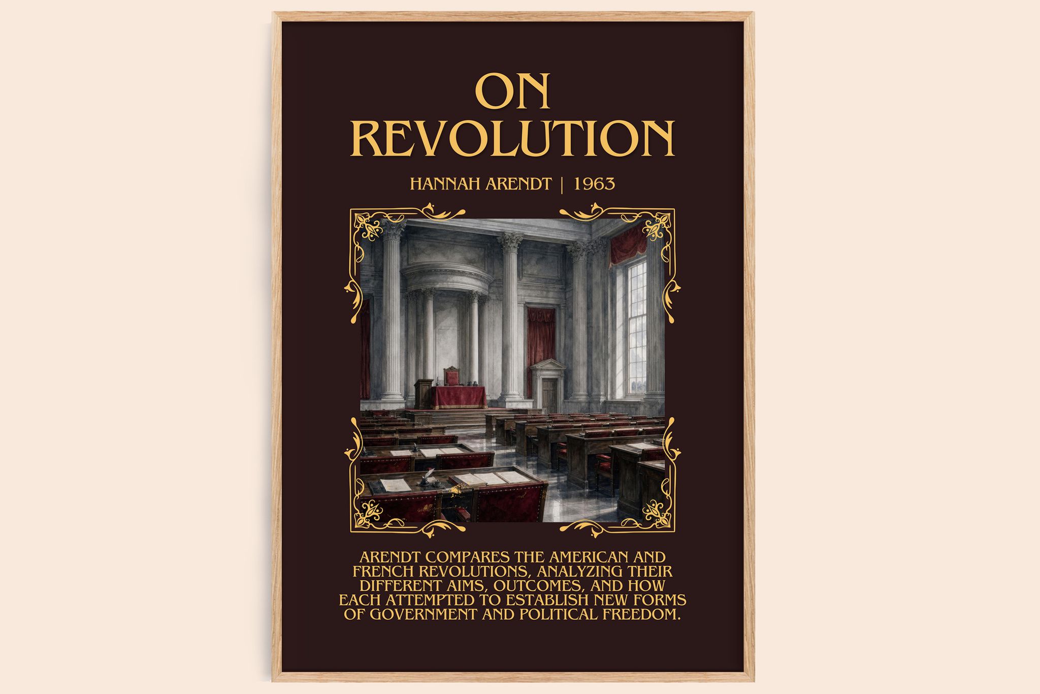 On revolution Minimalist Book Poster by Hannah Arendt