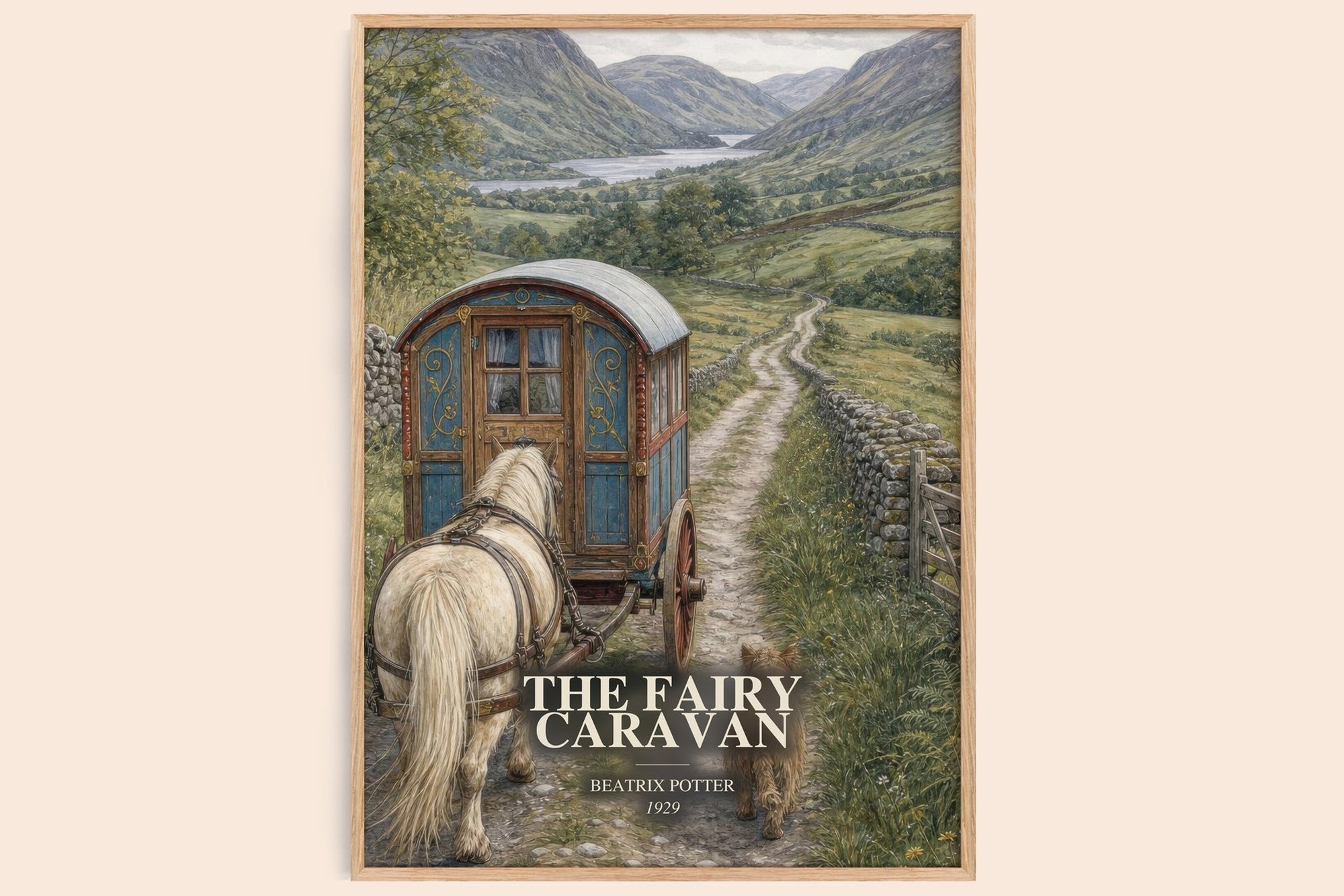 The Fairy Caravan watercolour book poster by Beatrix Potter – framed literary art print