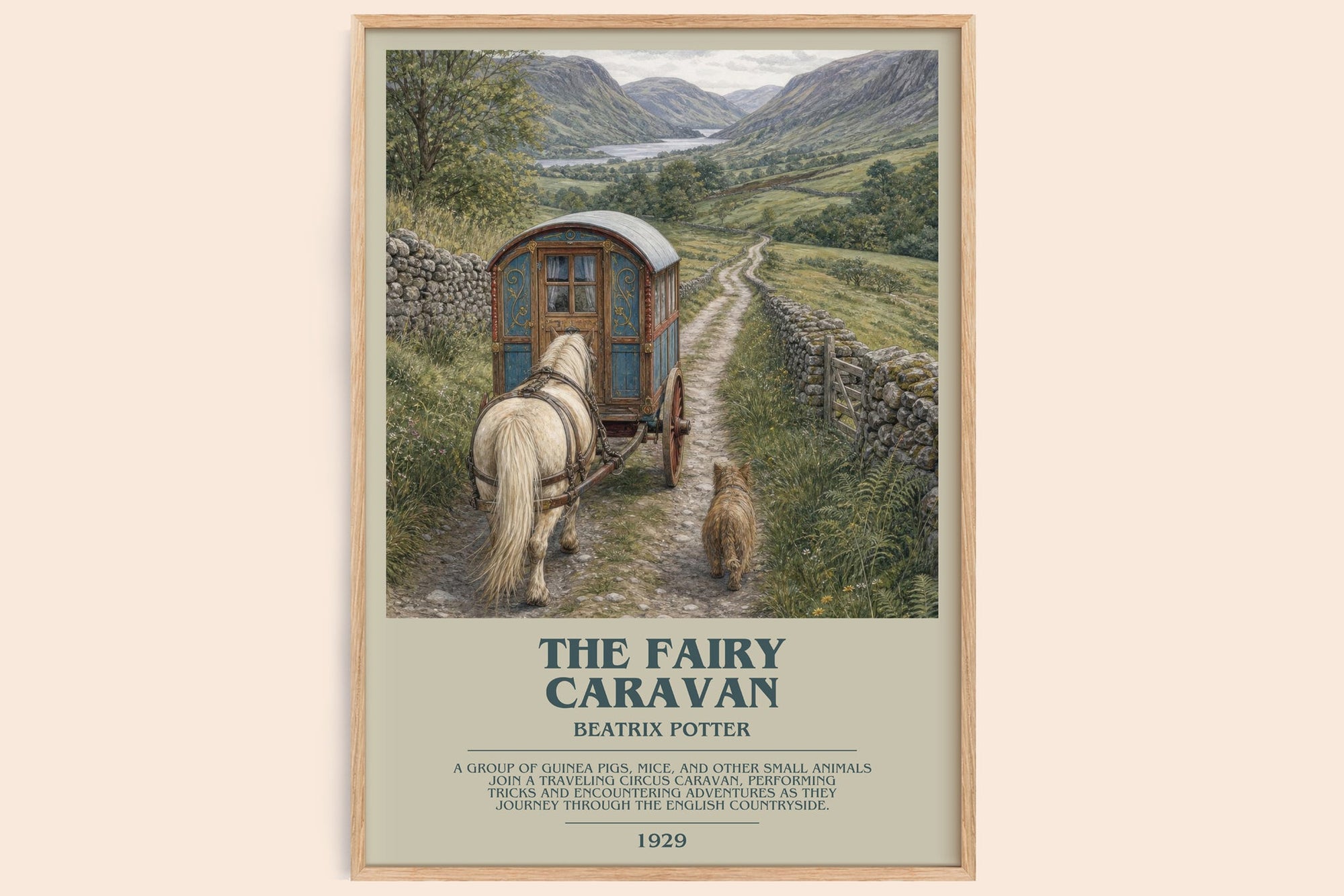 The Fairy Caravan bookish book poster by Beatrix Potter – framed literary art print