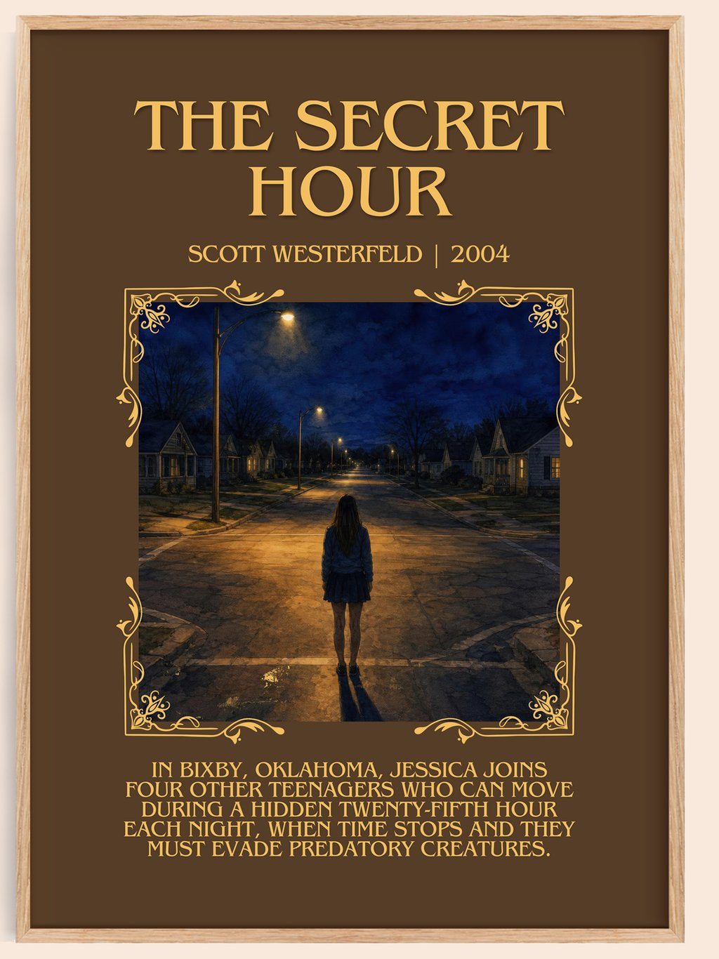 The Secret Hour Minimalist Book Poster by Scott Westerfeld – book poster