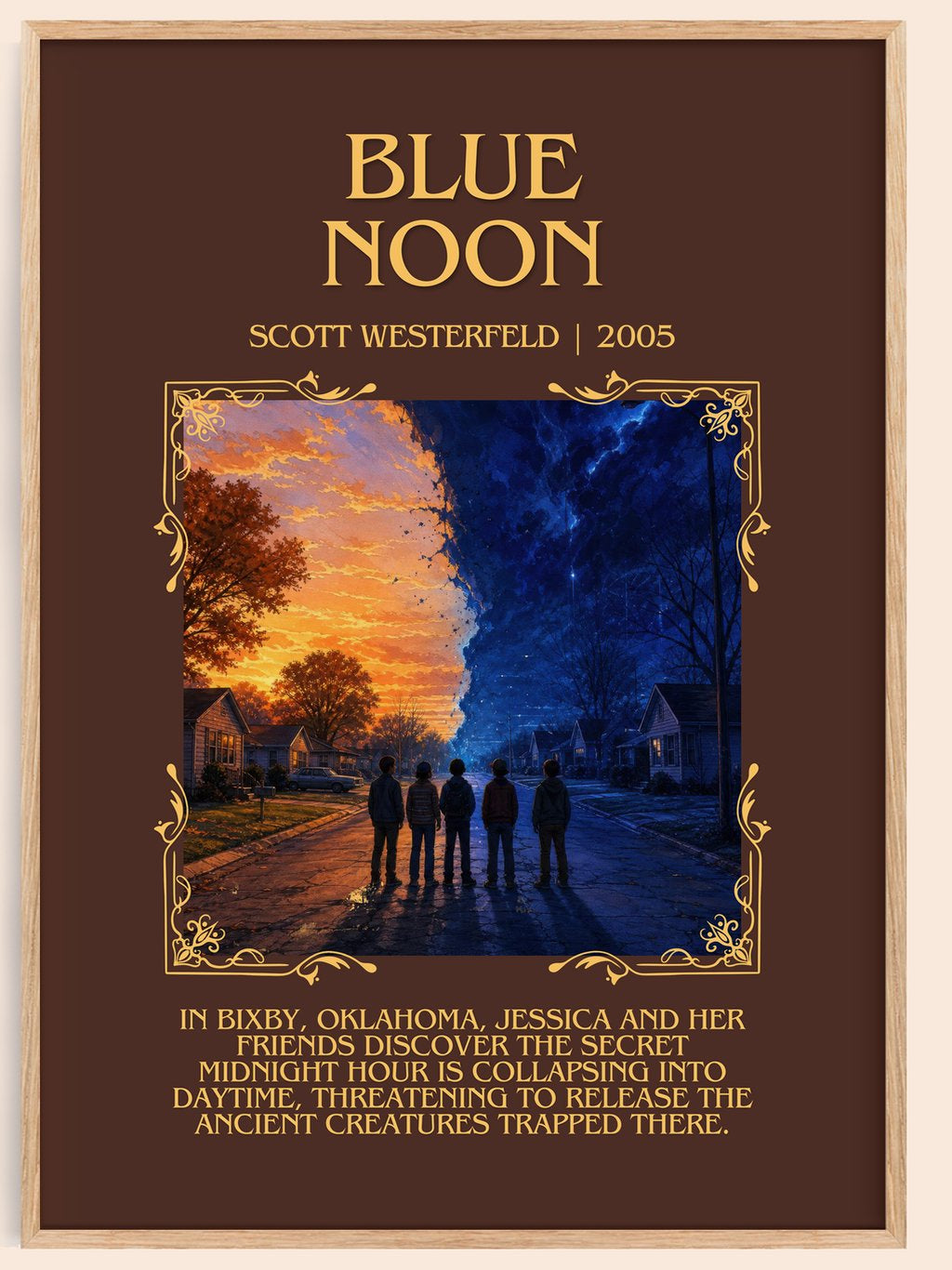 Blue Noon Minimalist Book Poster by Scott Westerfeld – book poster