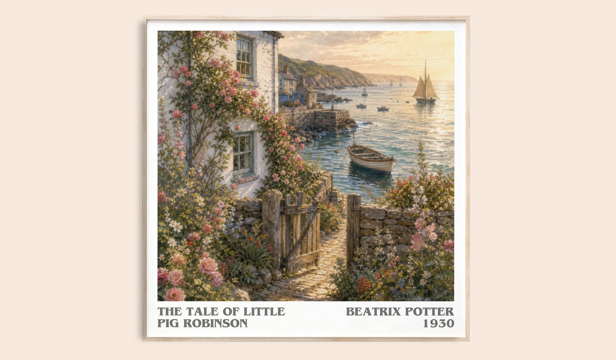 The Tale Of Little Pig Robinson literary book poster by Beatrix Potter – framed literary art print