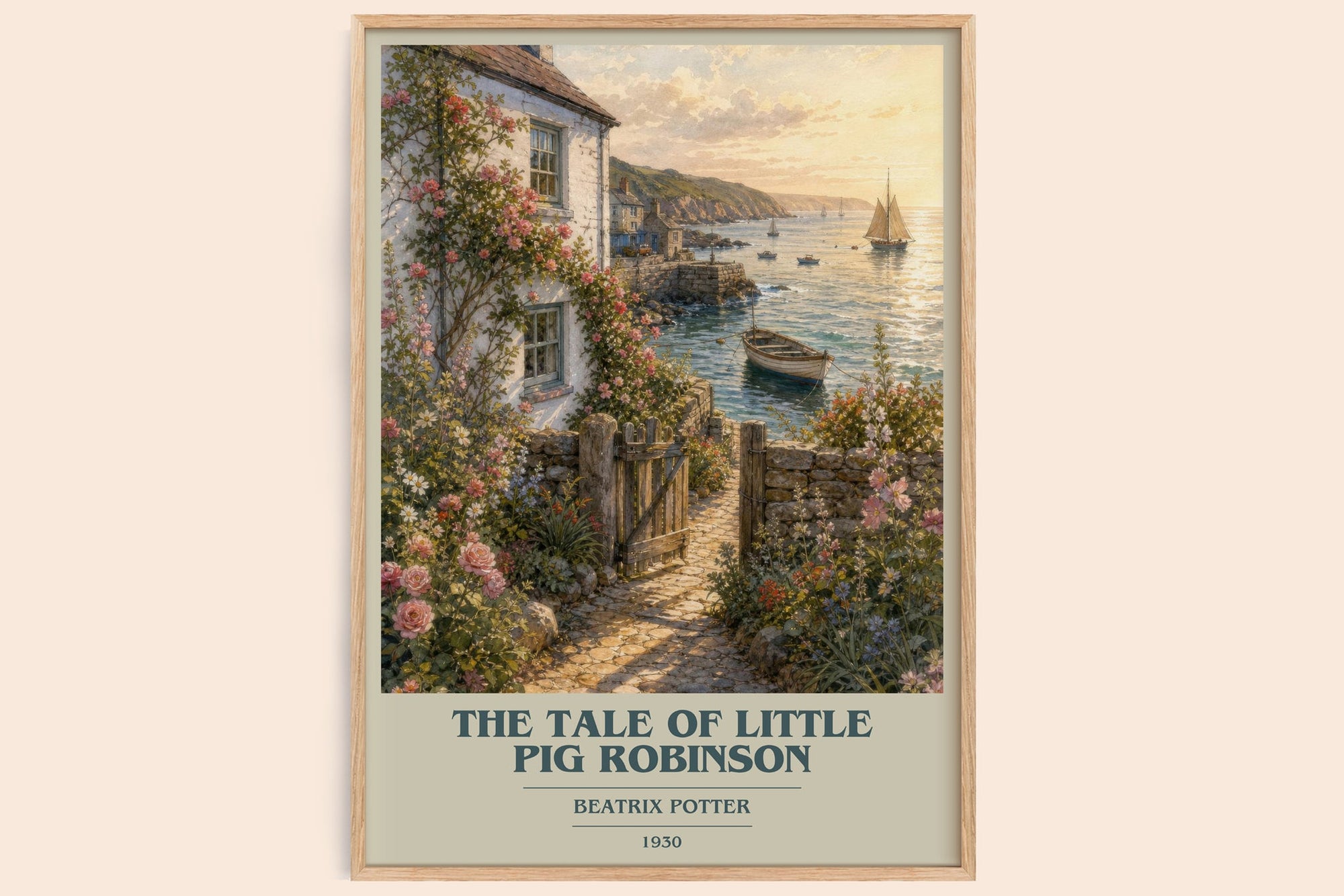 The Tale Of Little Pig Robinson book cover book poster by Beatrix Potter – framed literary art print
