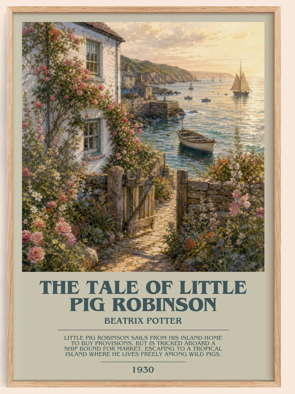The Tale Of Little Pig Robinson bookish book poster by Beatrix Potter – framed literary art print