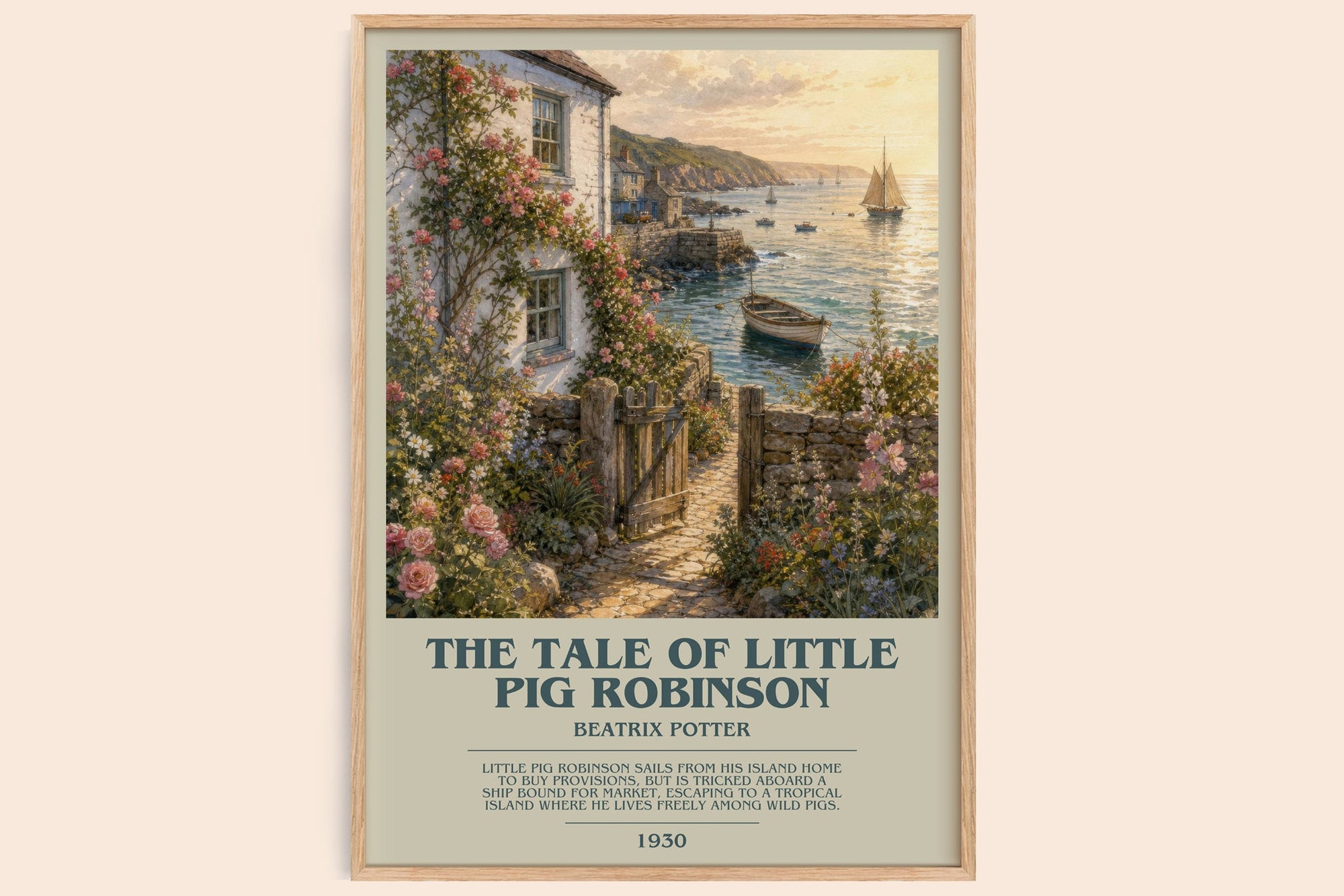 The Tale Of Little Pig Robinson bookish book poster by Beatrix Potter – framed literary art print