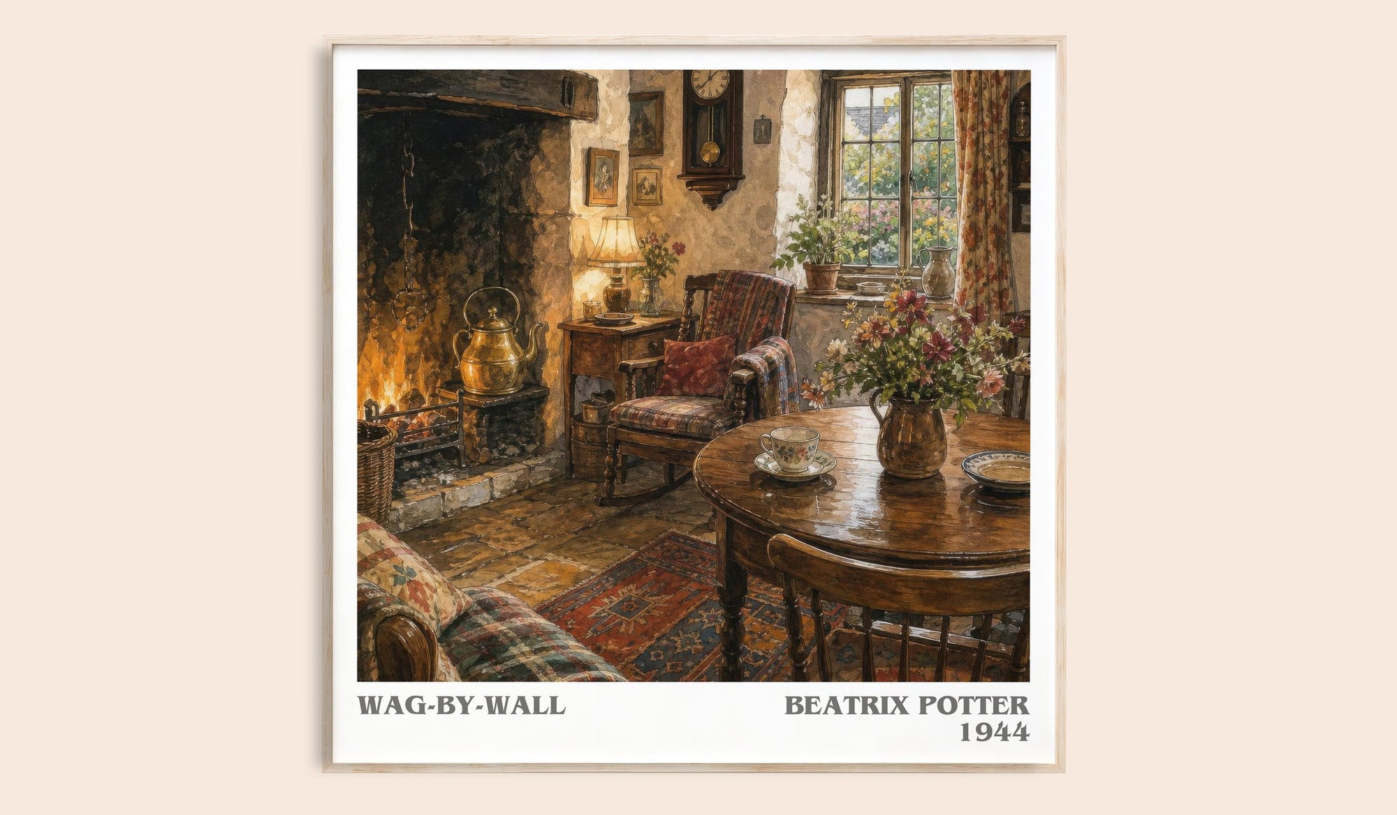 Wag-By-Wall literary book poster by Beatrix Potter – framed literary art print