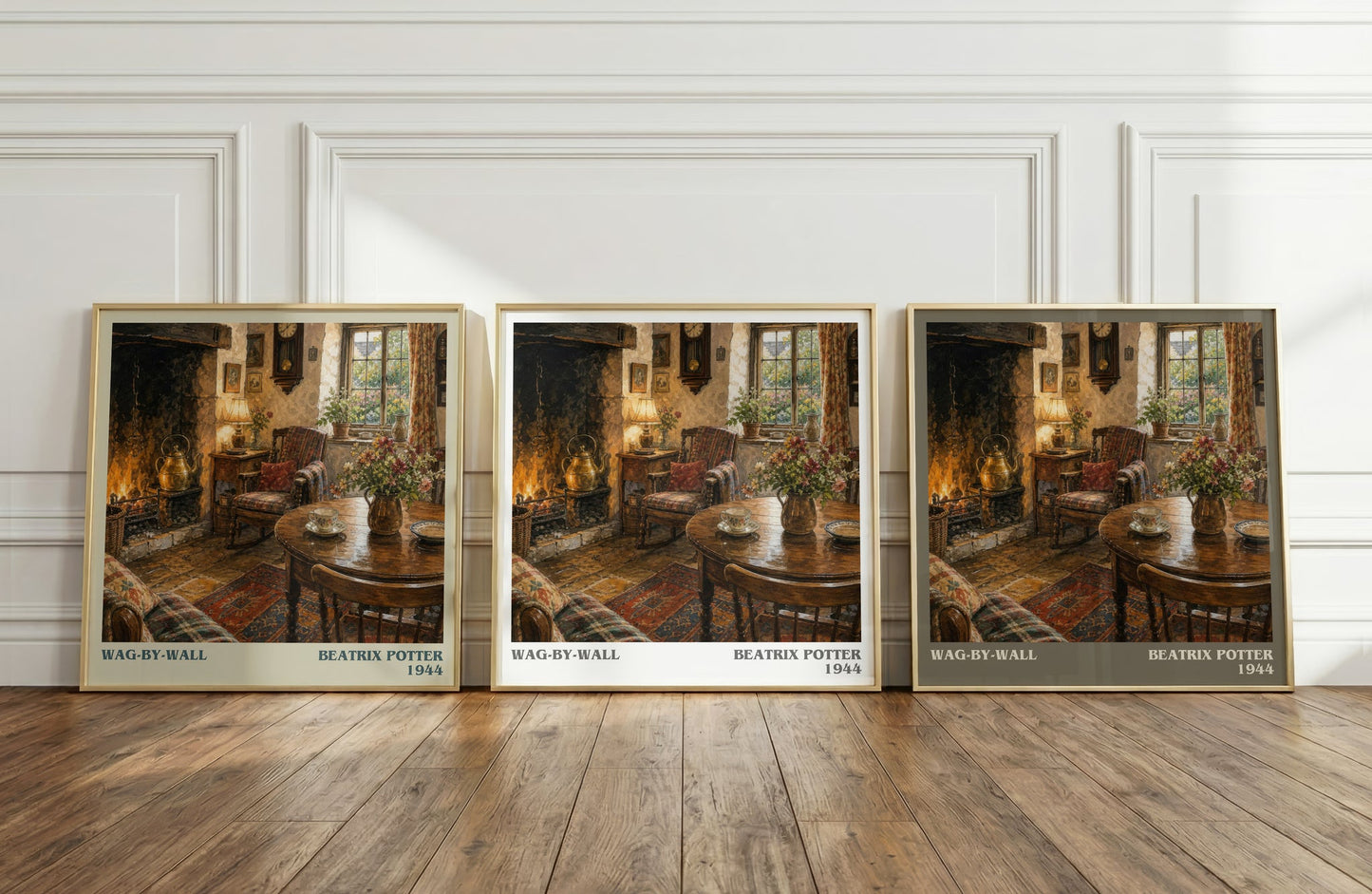 Wag-By-Wall literary art print colour and style options – Beatrix Potter book art