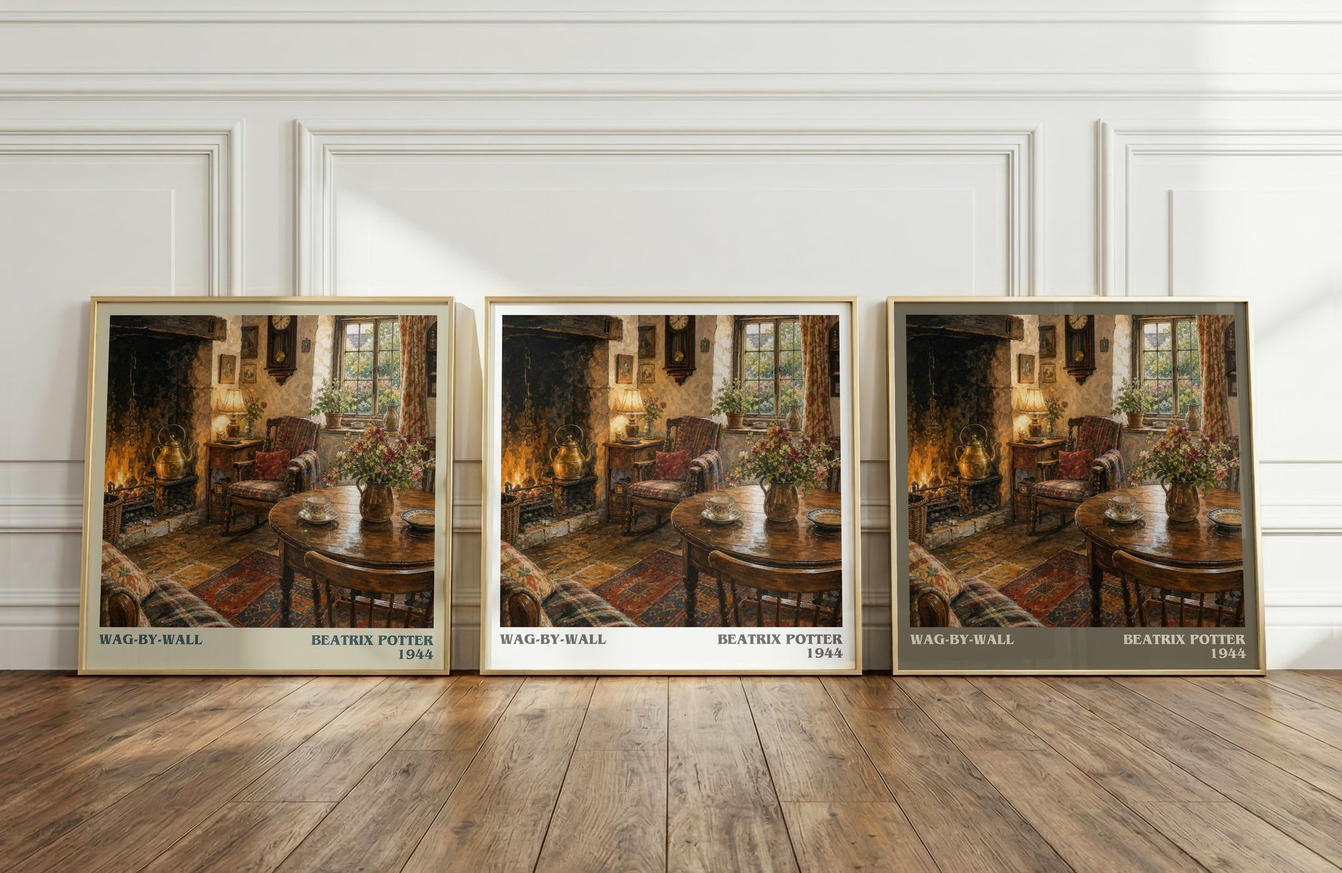 Wag-By-Wall literary art print colour and style options – Beatrix Potter book art