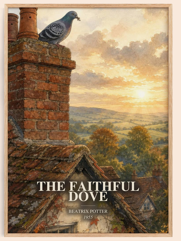 The Faithful Dove watercolour book poster by Beatrix Potter – framed literary art print